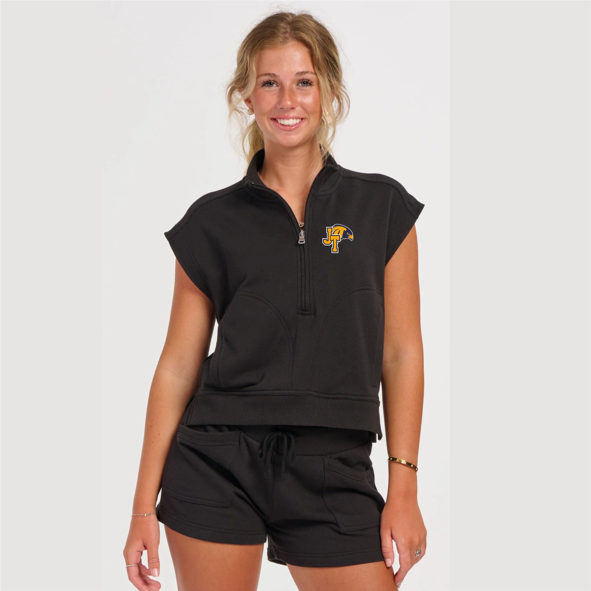 19. Jefferson FH - Ladies 1/2 Zip Short Sleeve Sweatshirt
