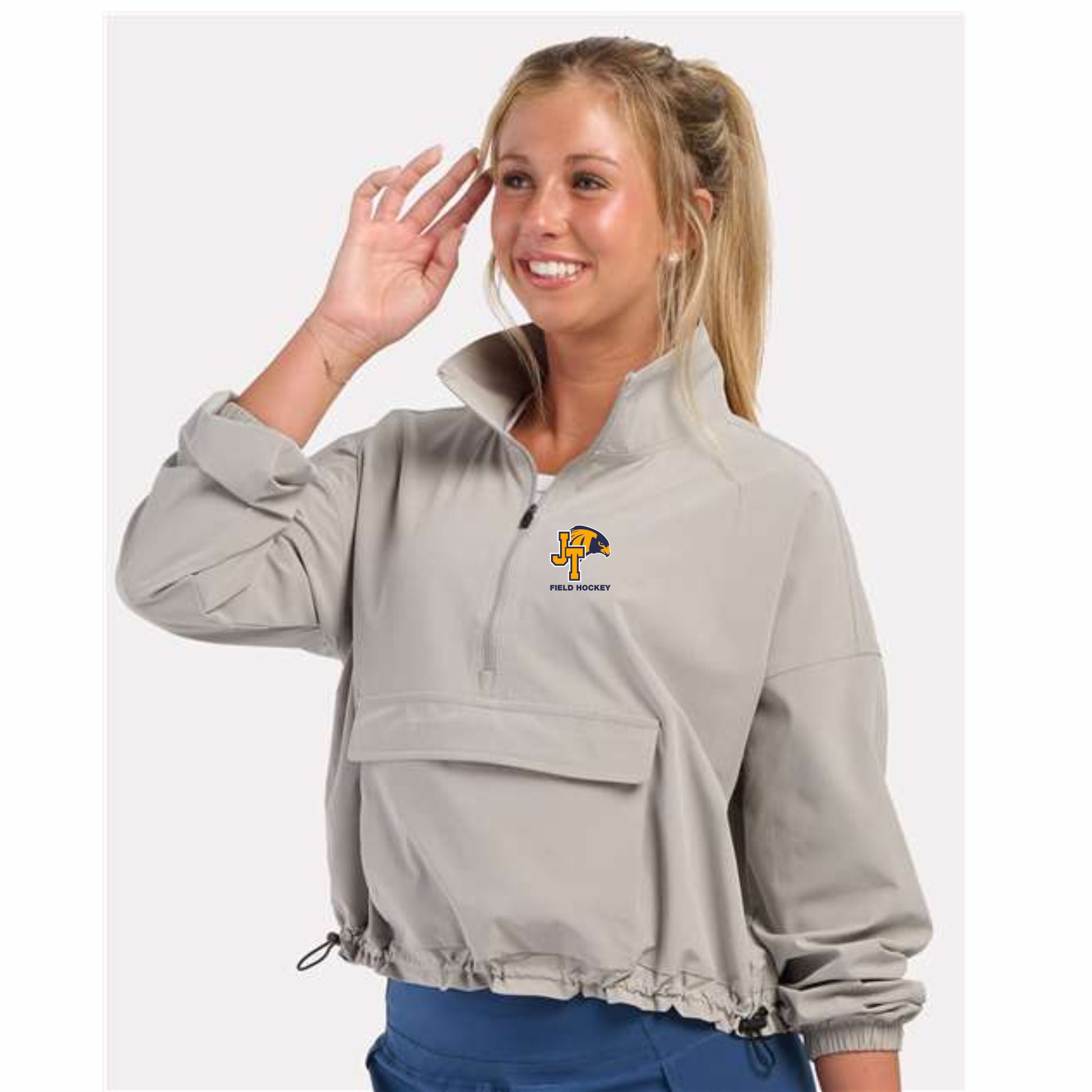 14. Jefferson FH - Ladies 1/4 Zip Stretch Woven Pullover