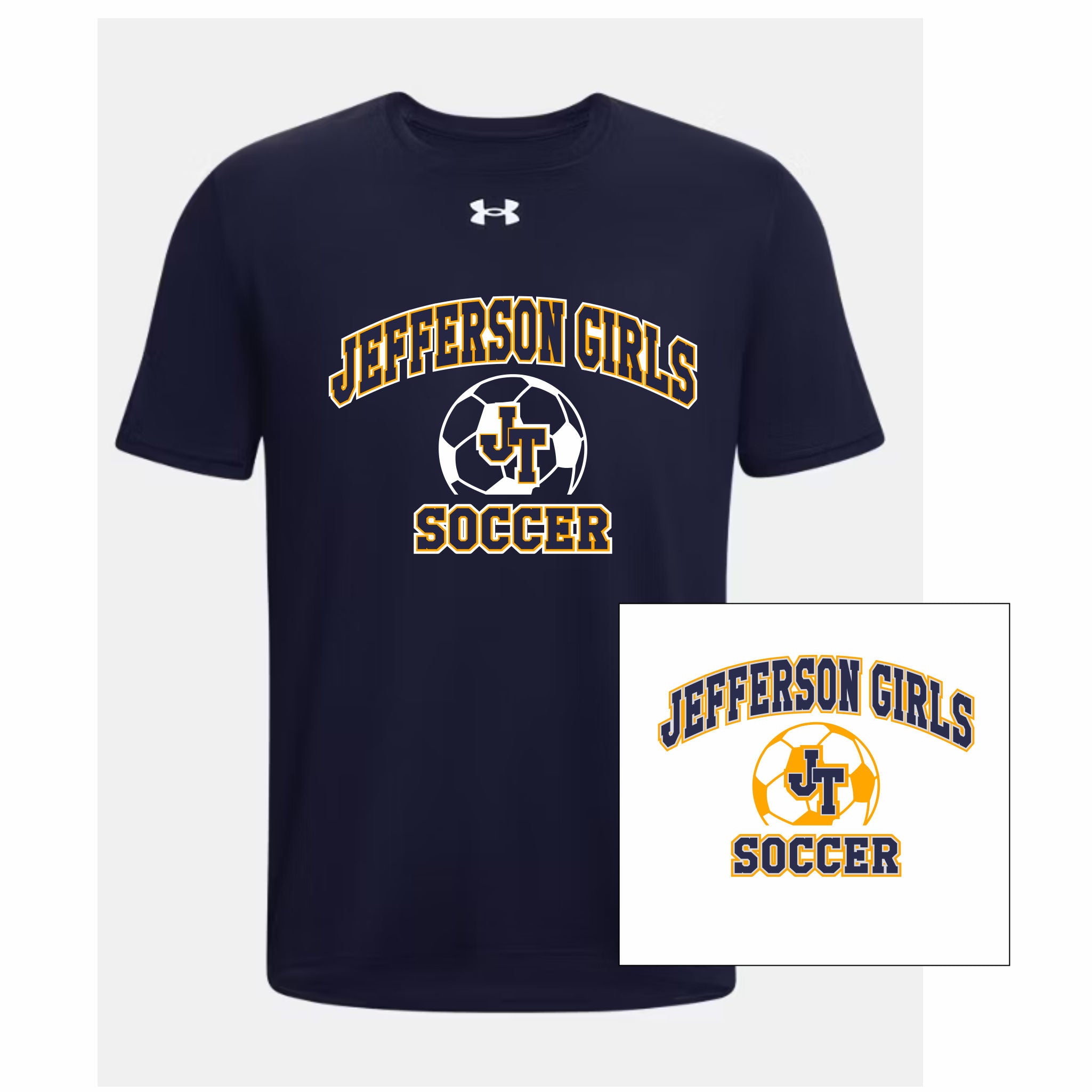 10. Jefferson Girls Soccer - Mens UA Short Sleeve Tech T
