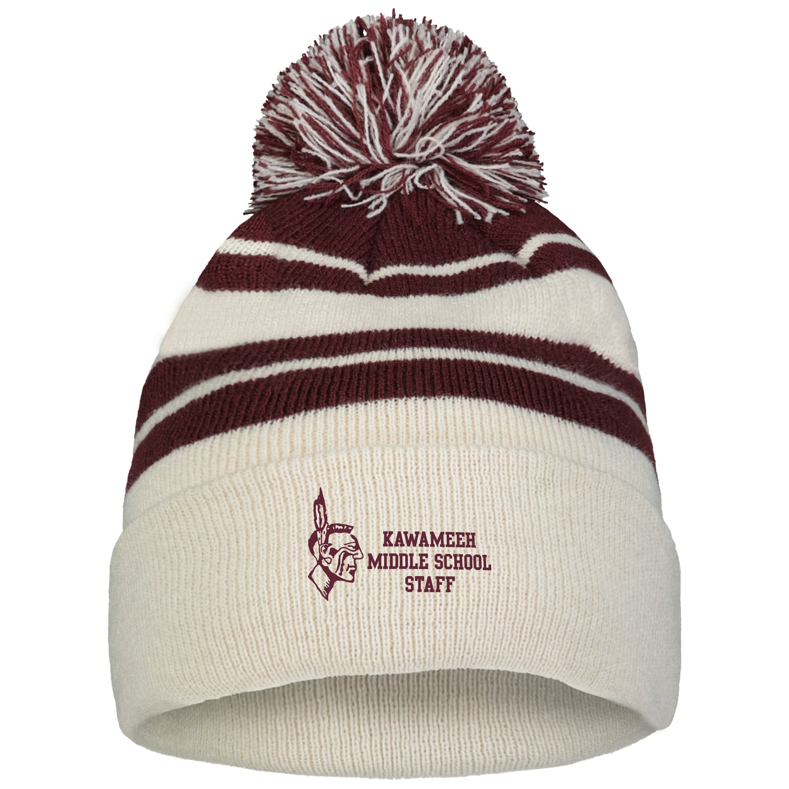 Kawameeh M.S. Staff - 'STRAIGHT TEXT' Knit Pom Beanie