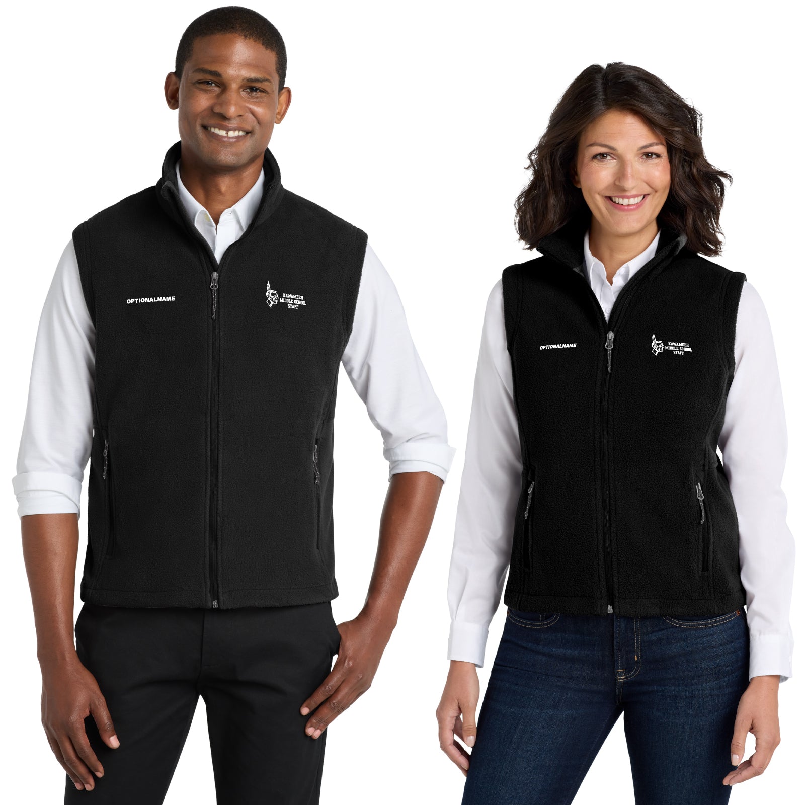 Kawameeh M.S. Staff - 'STRAIGHT TEXT' Men's / Women's Fleece Vest