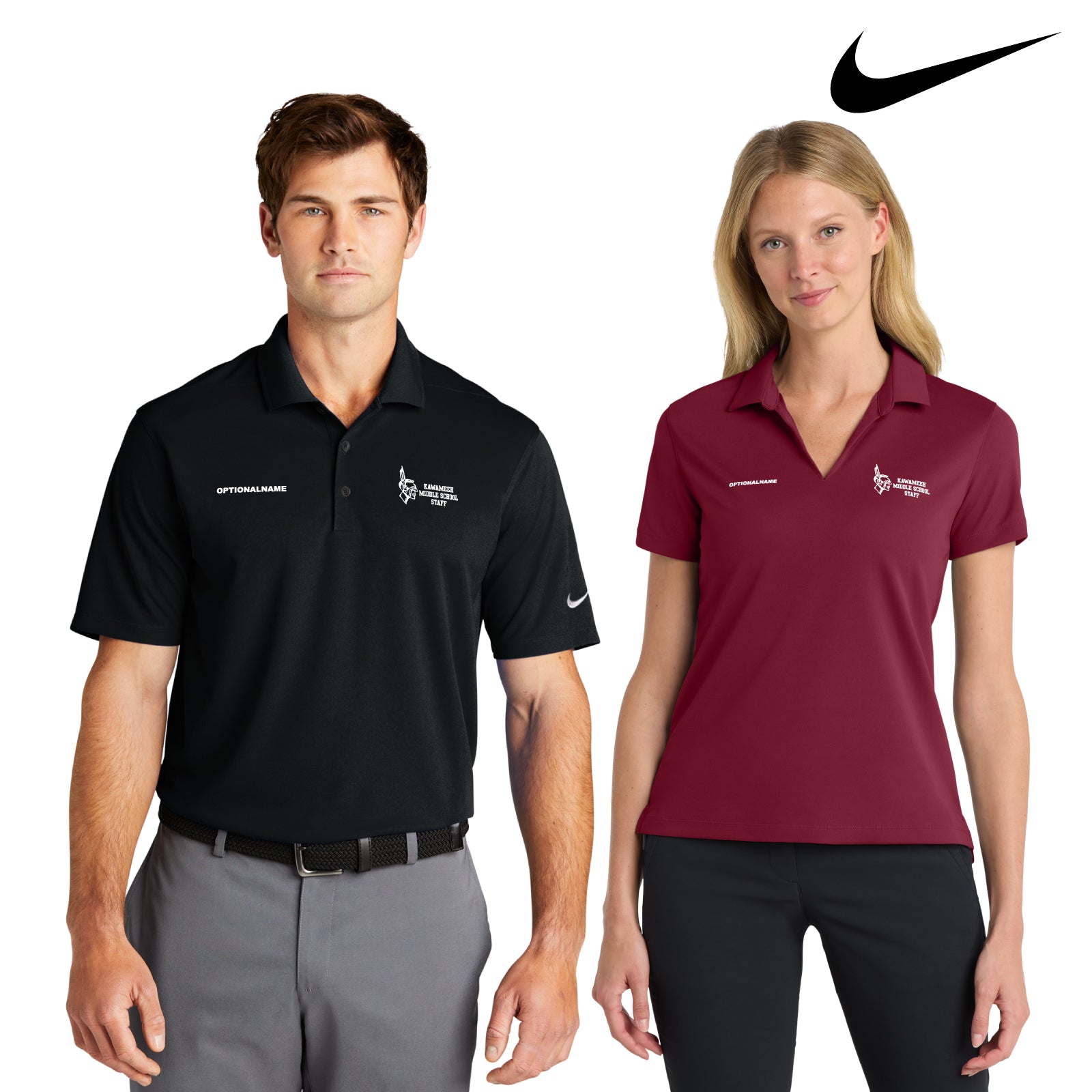 Kawameeh M.S. Staff - 'STRAIGHT TEXT' Nike® Men's / Women's Dri-FIT Micro Pique Polo (Copy)