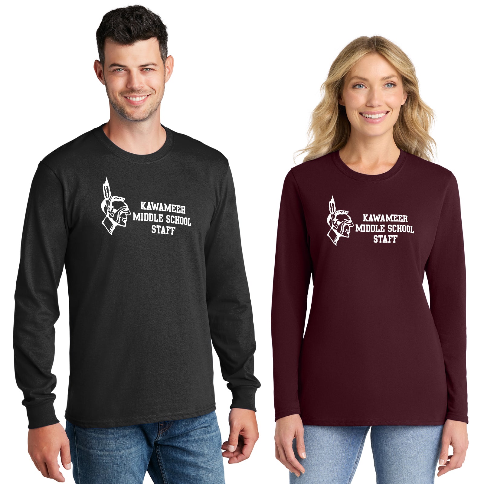 Kawameeh M.S. Staff - 'STRAIGHT TEXT' Men's / Women's Cotton Long Sleeve Tee