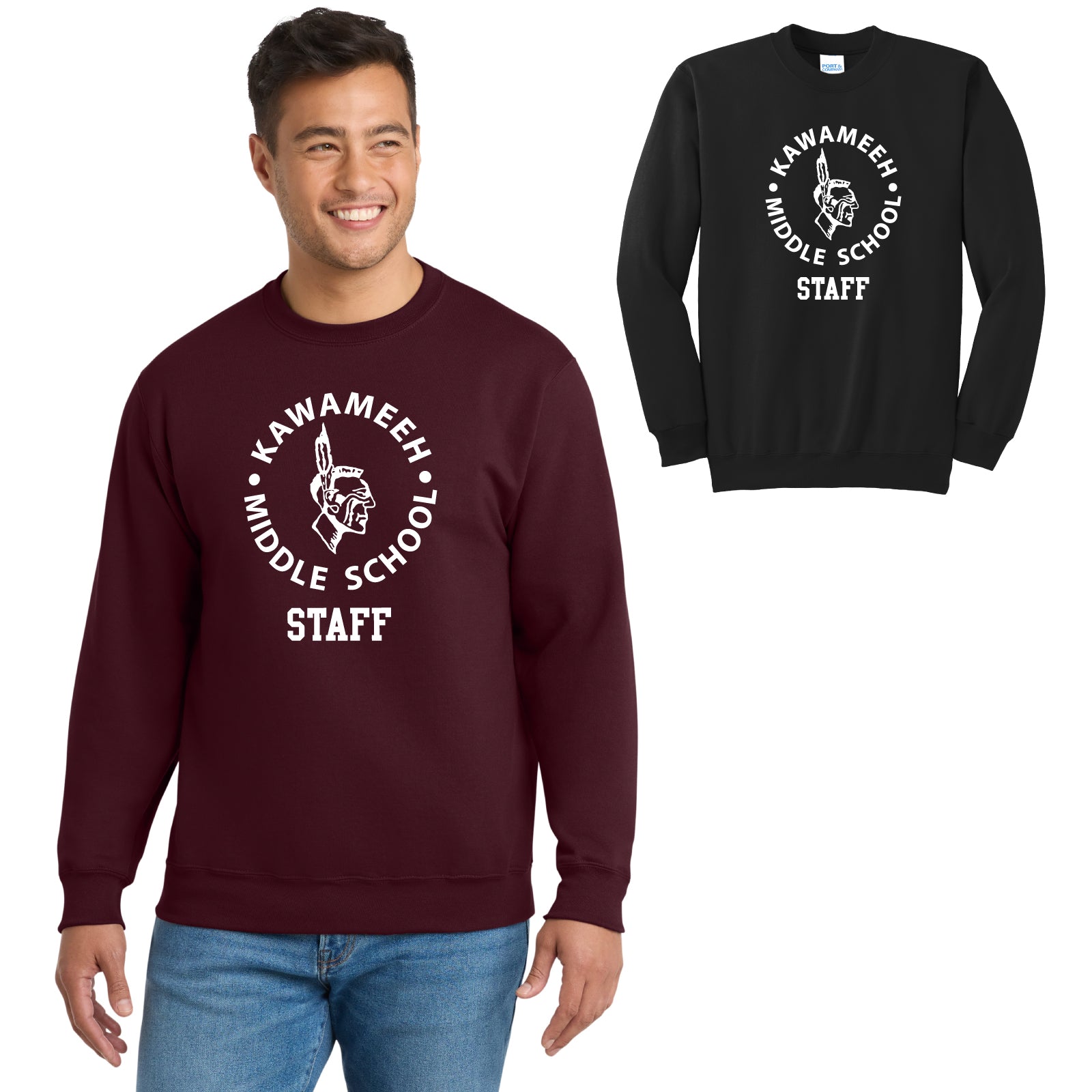 Kawameeh M.S. Staff - 'CIRCLE' Adult Unisex Fleece Crewneck Sweatshirt