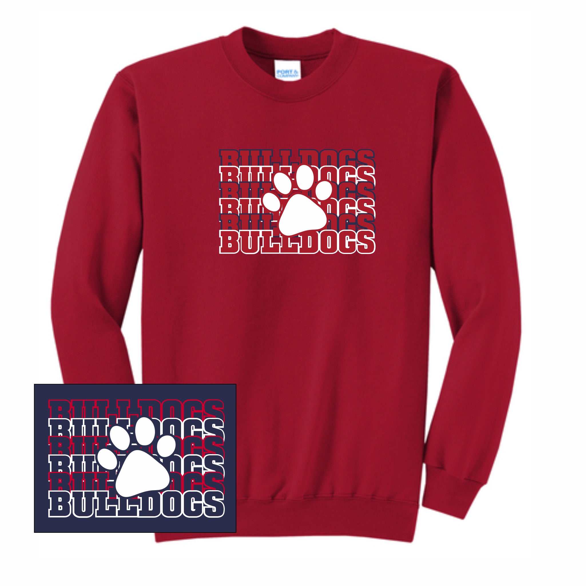 29. Memorial Elem. - Repeating Bulldogs Crewneck