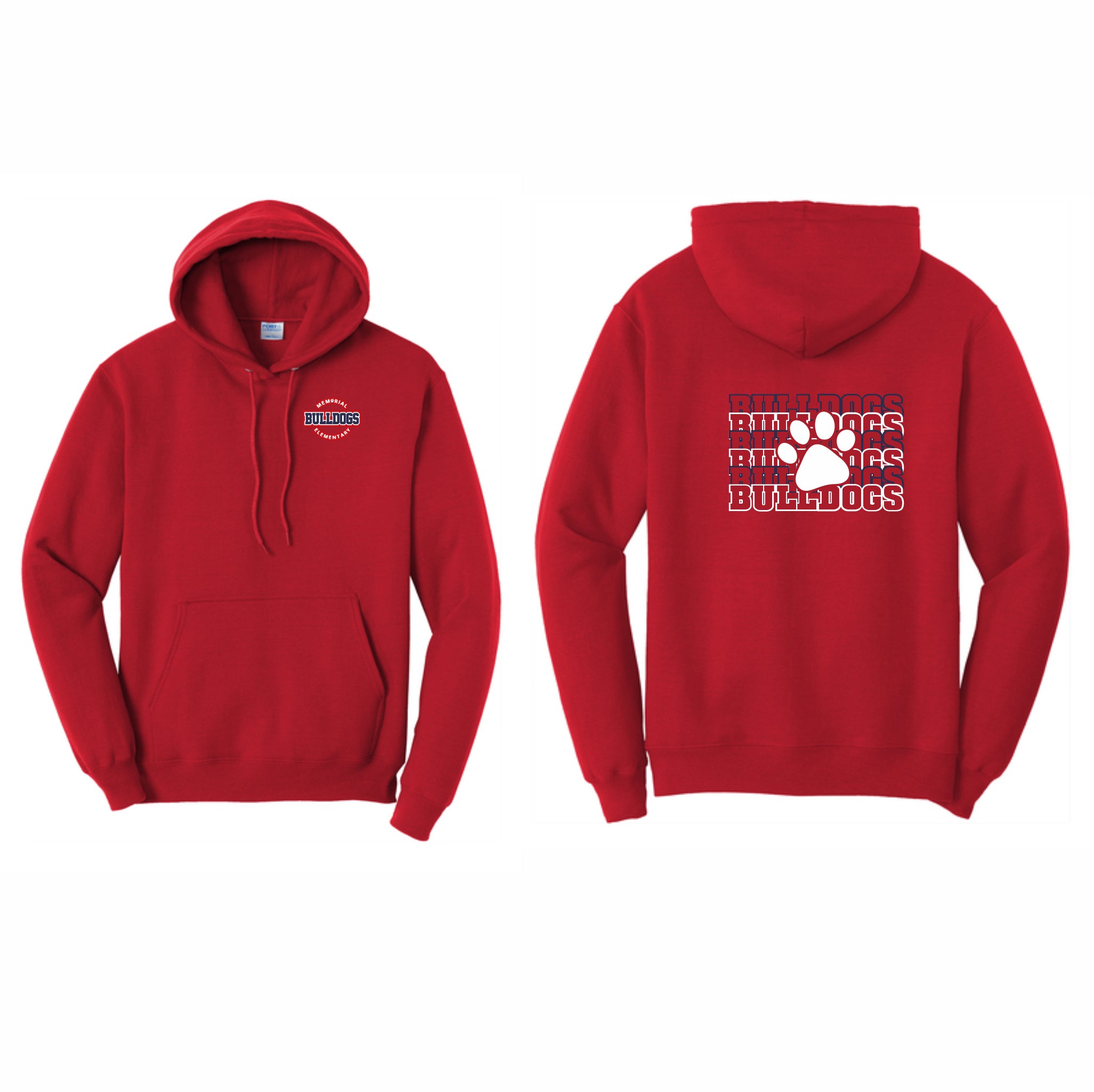 30. Memorial Elem. - Repeating Bulldogs Hoodie