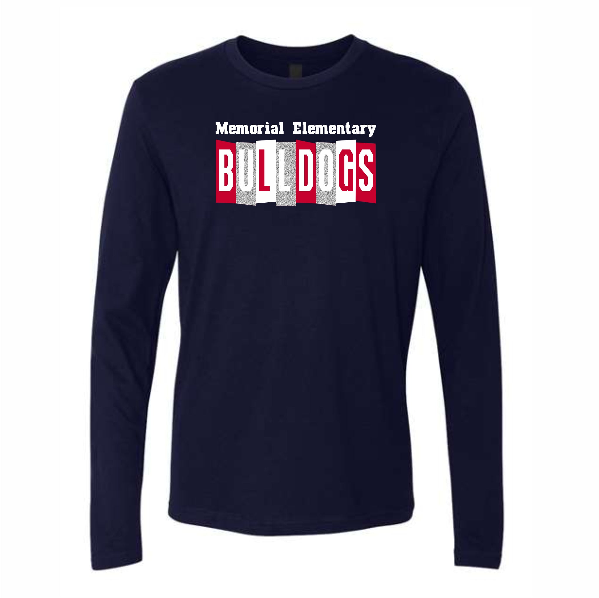 24. Memorial Elem. - Glitter Bulldogs Long Sleeve T-Shirt