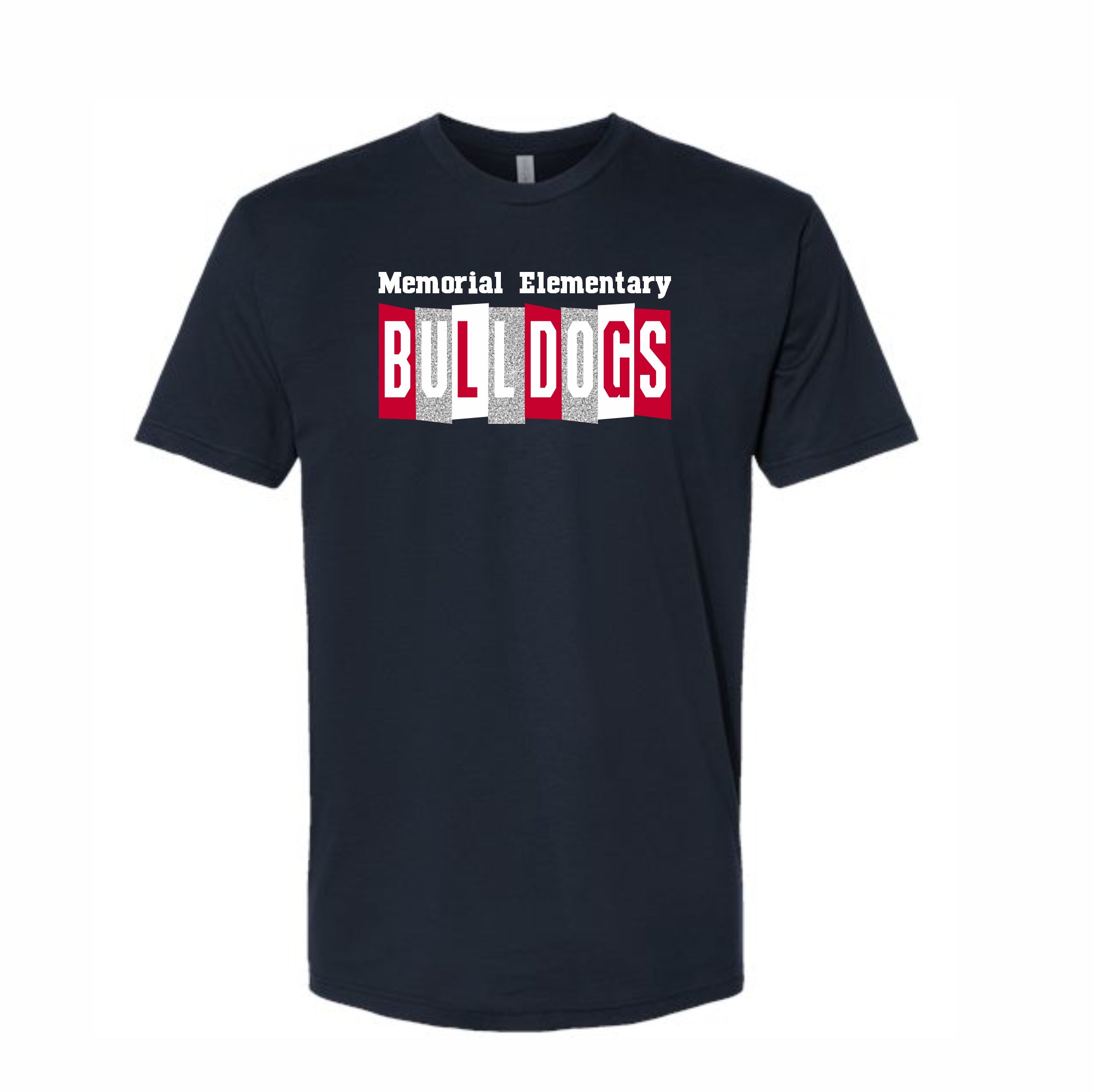23. Memorial Elem. - Glitter Design Bulldogs T-Shirt