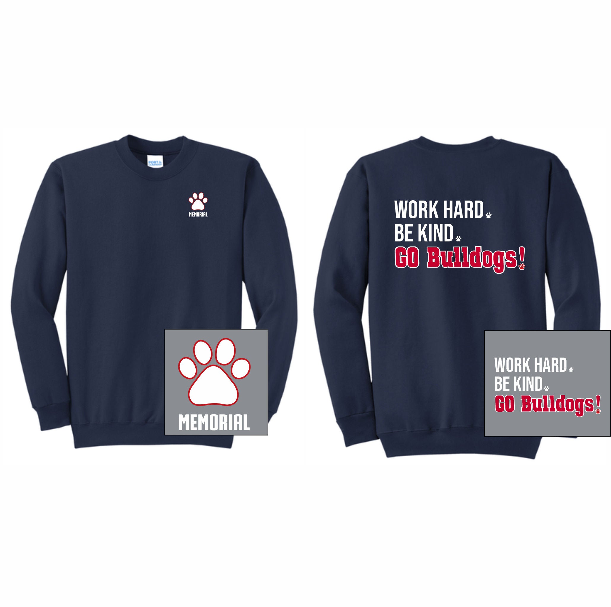 16. Memorial Elem. - Go Bulldogs! Crewneck