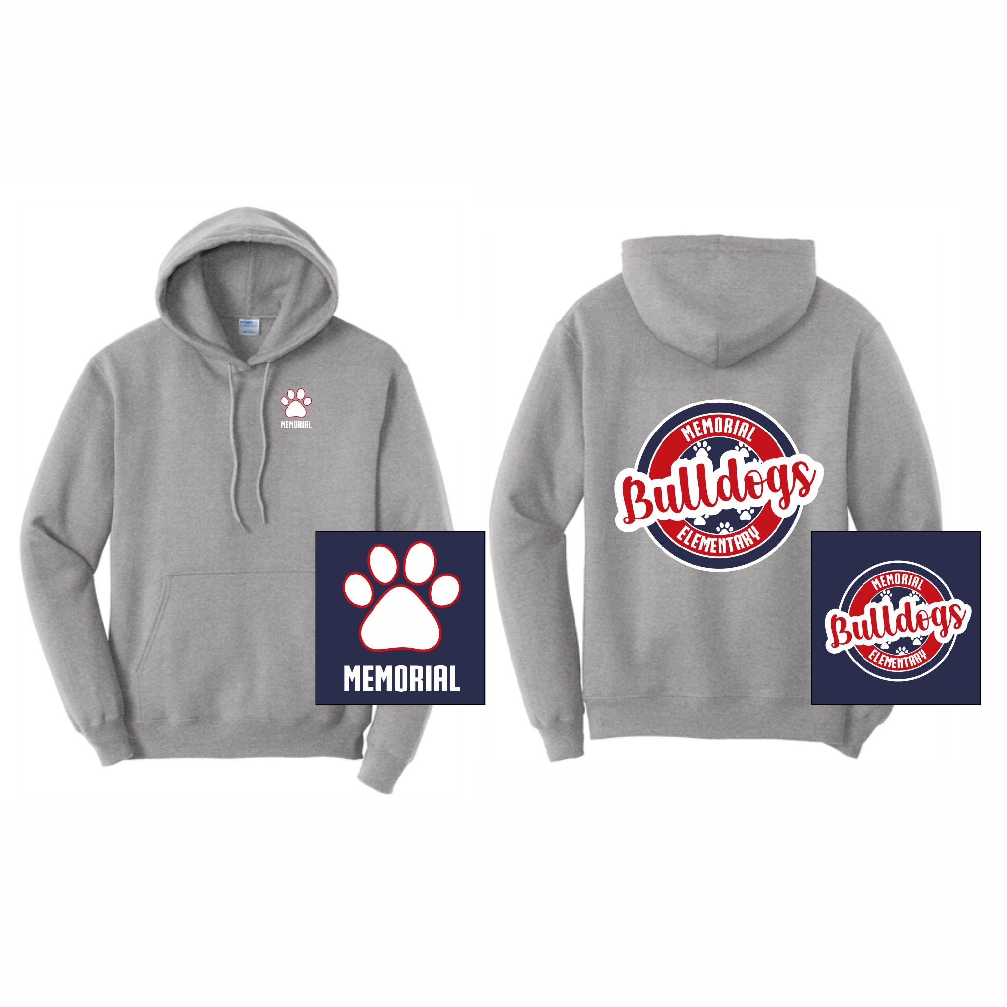 08. Memorial Elem. - Circle Bulldogs Hoodie