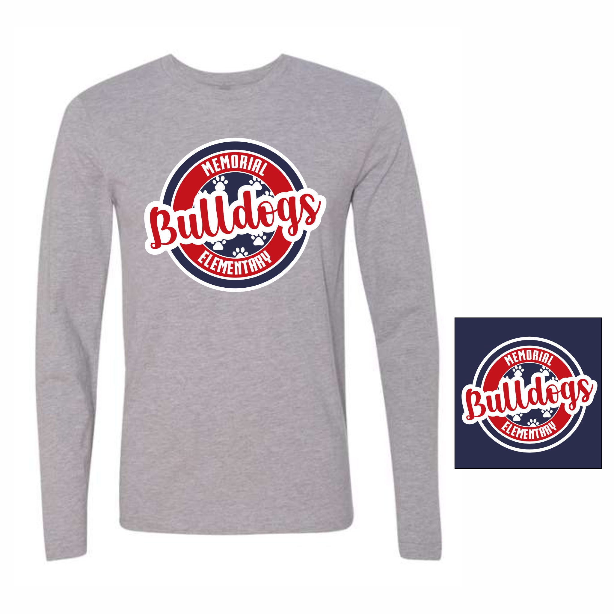 06. Memorial Elem. - Circle Bulldogs Long Sleeve T-Shirt