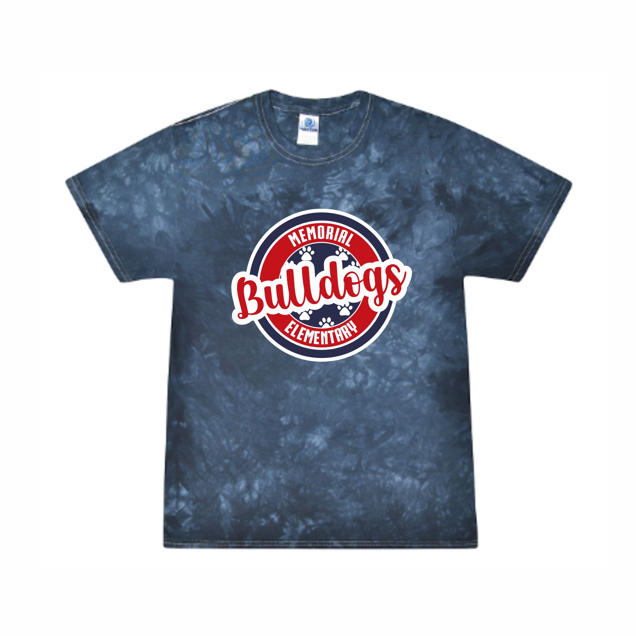 07. Memorial Elem. - Circle Bulldogs Crystal Wash Tie-Dye