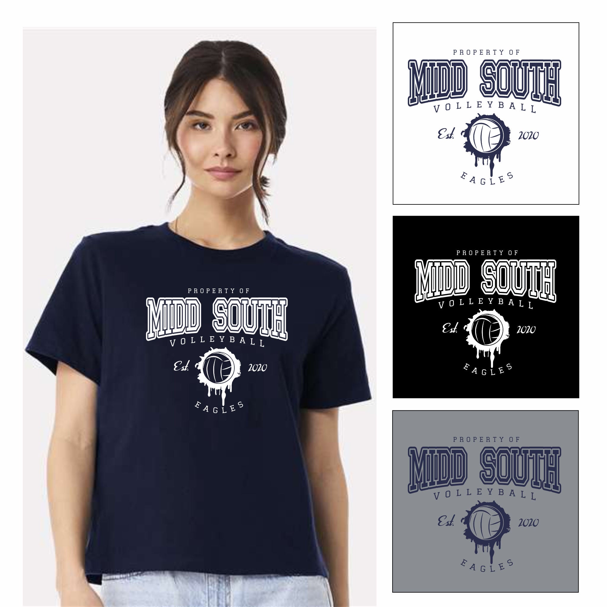 2. Midd South Girls VB - Ladies Boxy T-Shirt