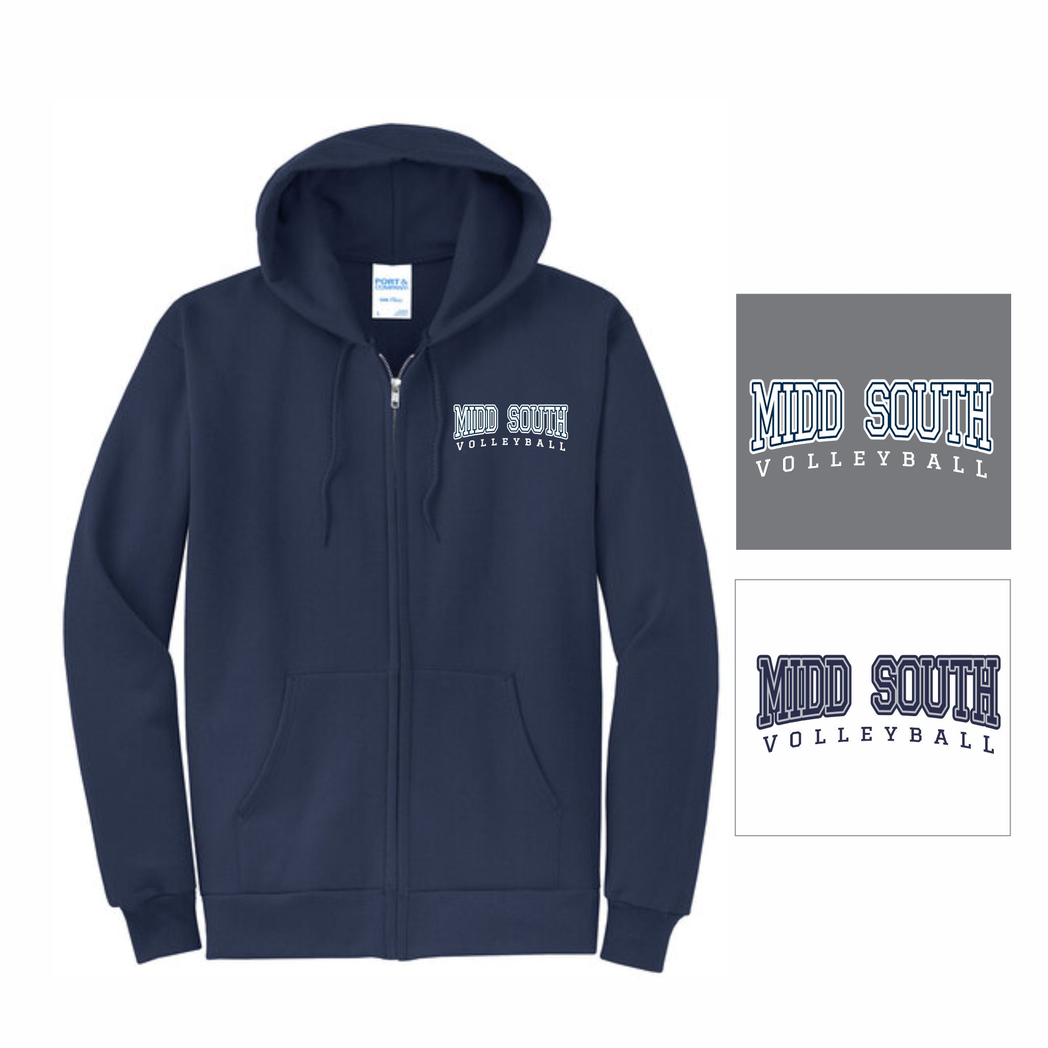 17. Midd South Girls VB - Zip Up Hoodie