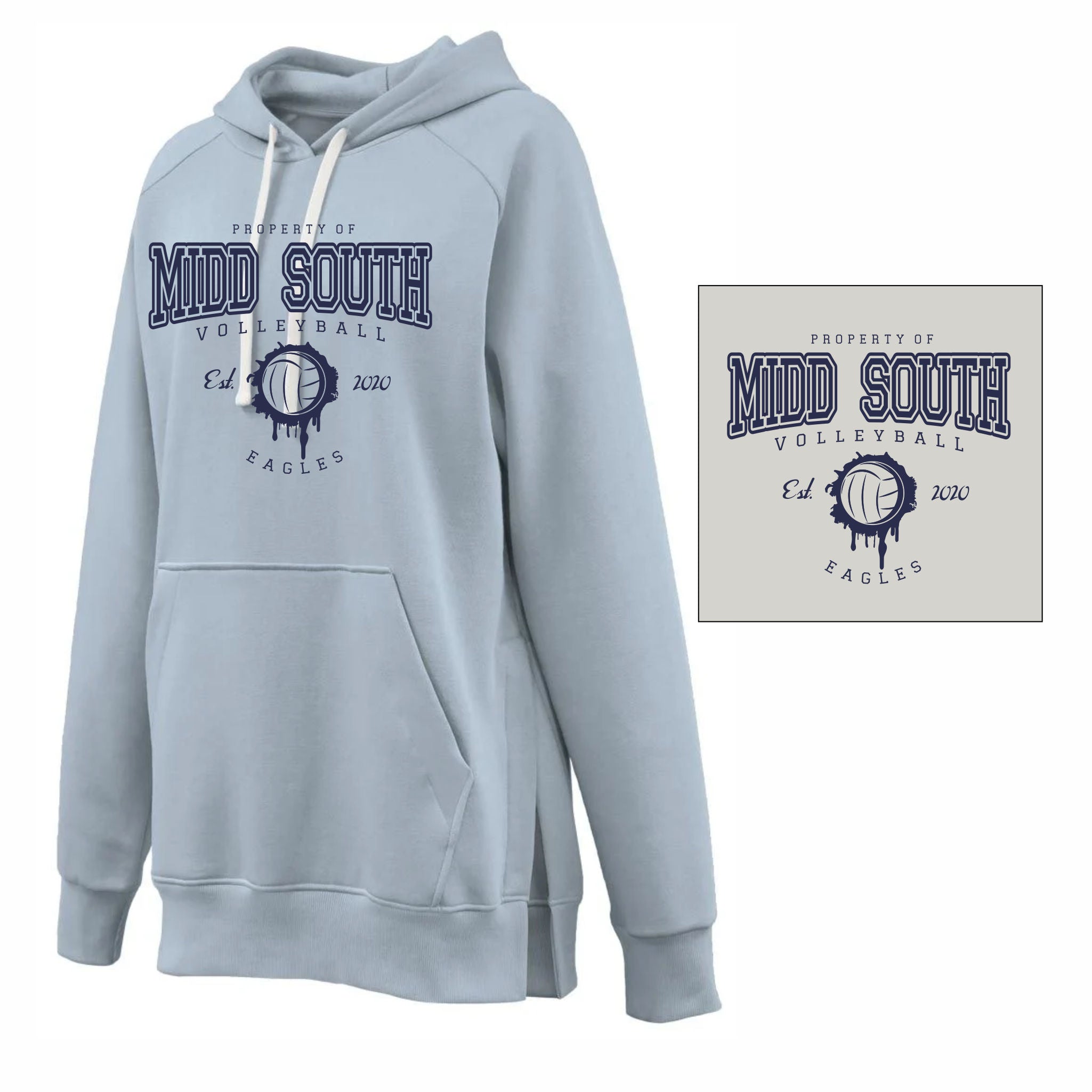 15. Midd South Girls VB - Ladies Tunic Hoodie