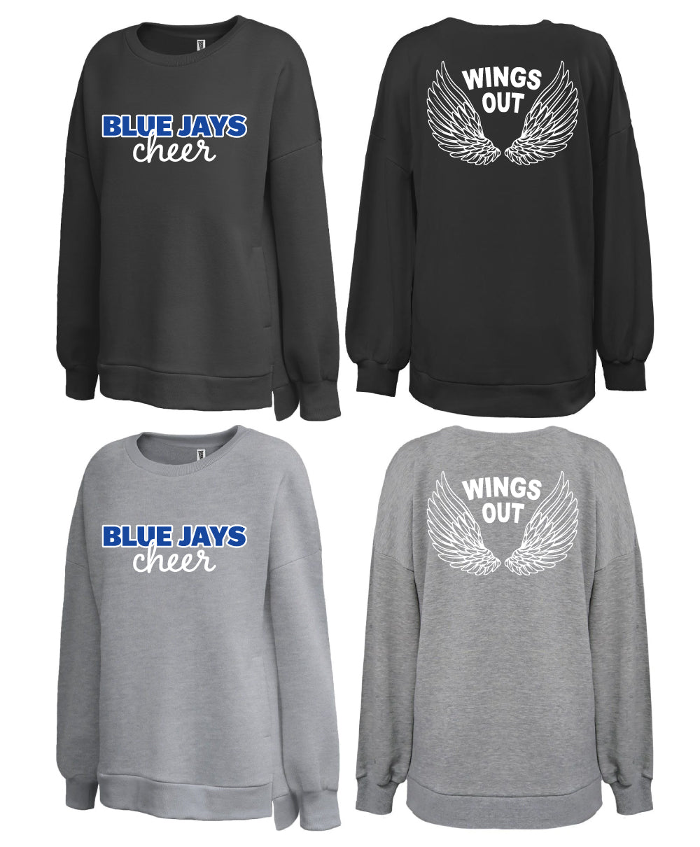 Middlesex H.S. Cheer - 'Wings Out' Women's Droptail Crewneck Sweatshirt