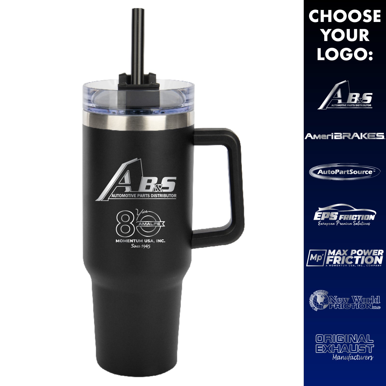 Momentum - Laser-Engraved 40oz Stainless Steel Tumbler w/Straw