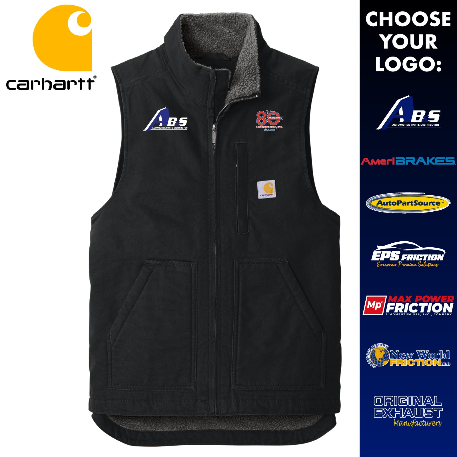 Momentum - Embroidered Adult Unisex Carhartt® Sherpa-Lined Mock Neck Vest
