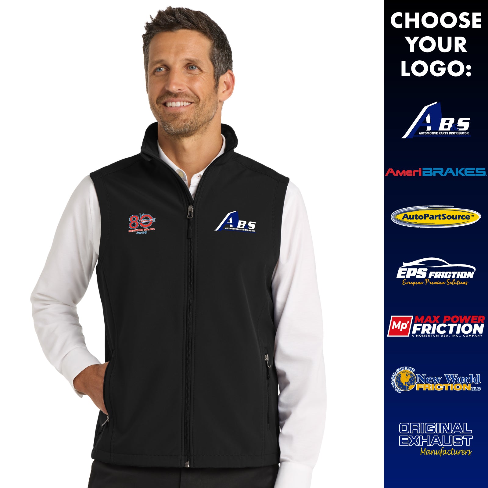 Momentum - Embroidered Men's/Women's Full-Zip Soft Shell Vest