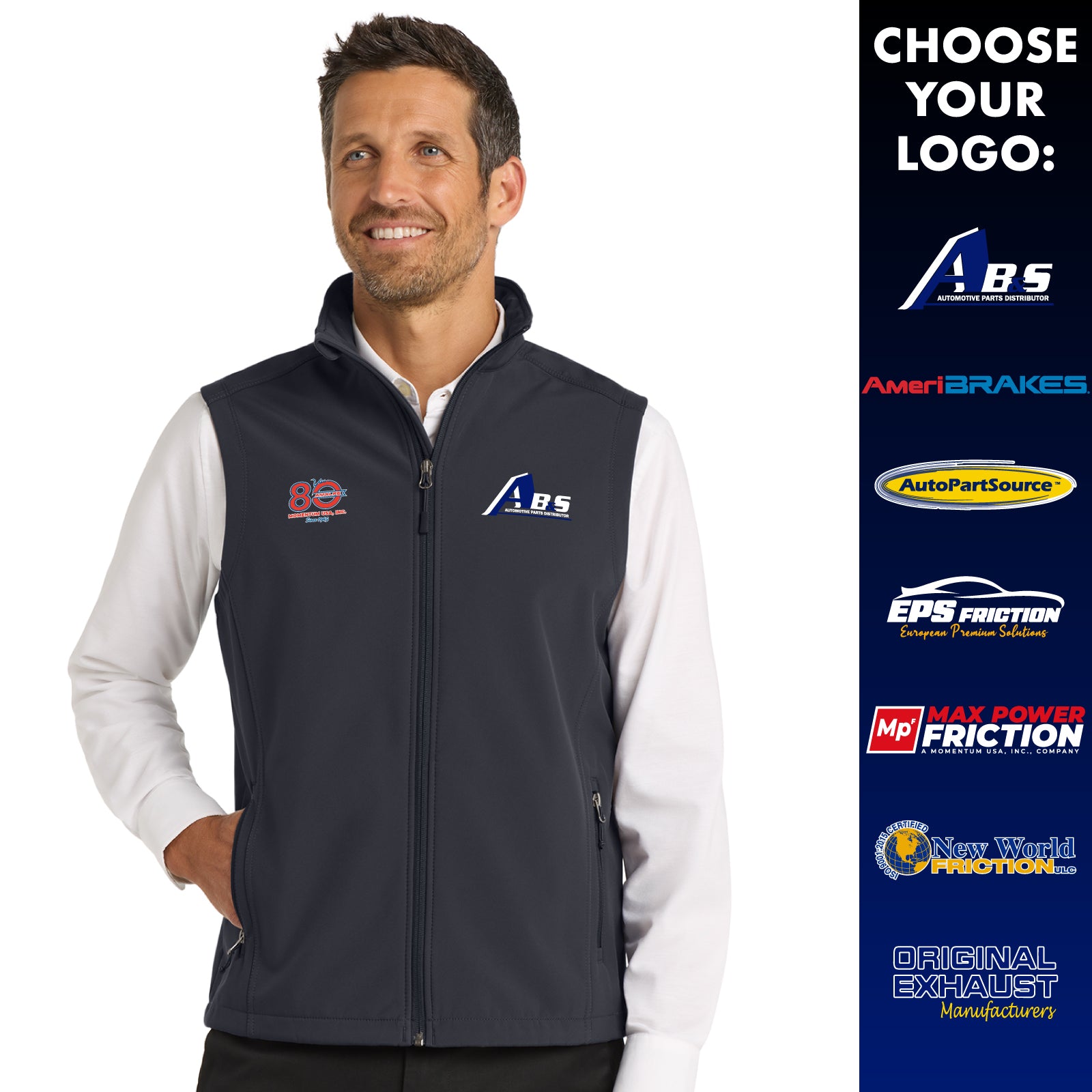 Momentum - Embroidered Men's/Women's Full-Zip Soft Shell Vest