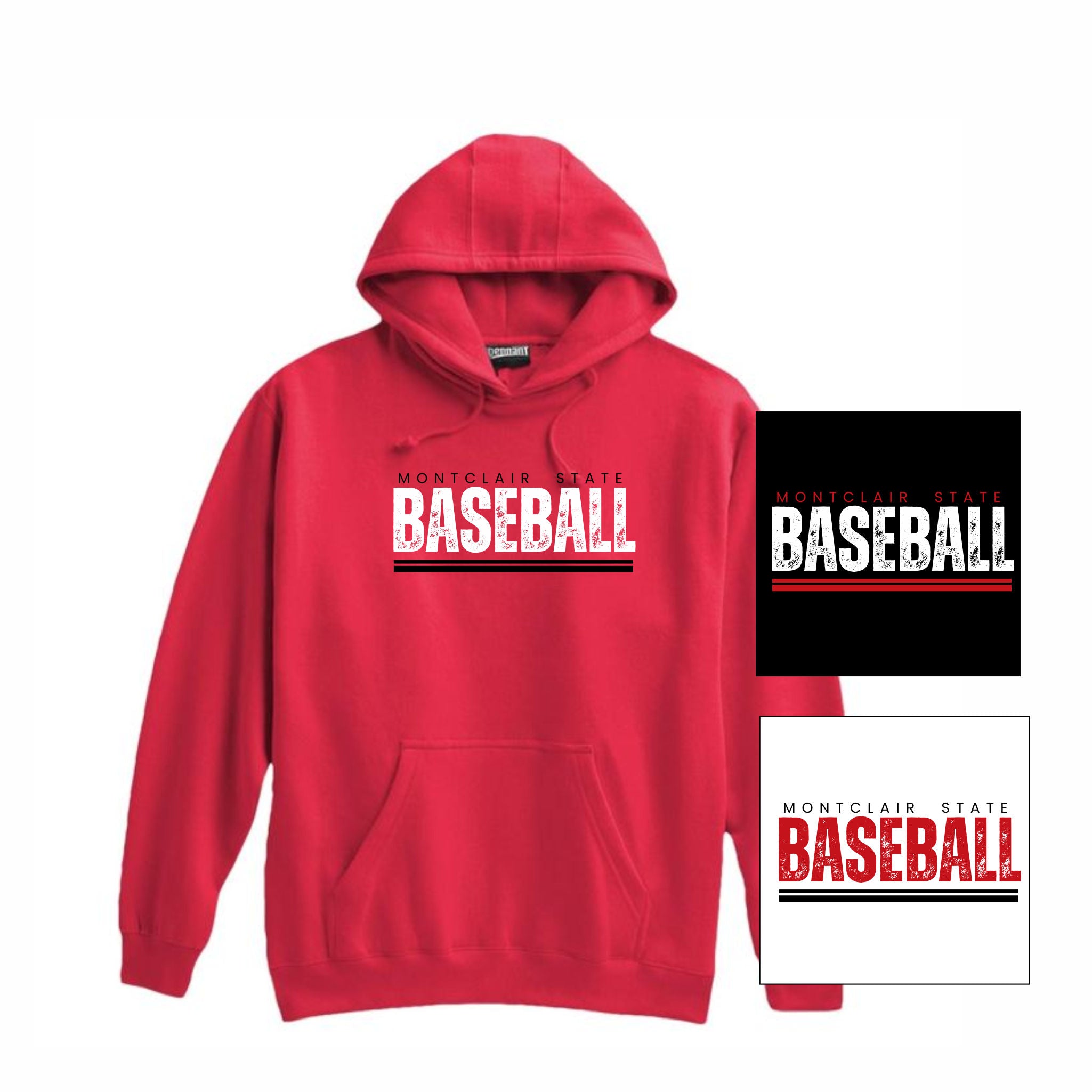 12. Montclair State Baseball Parents - Lines Design Hoodie