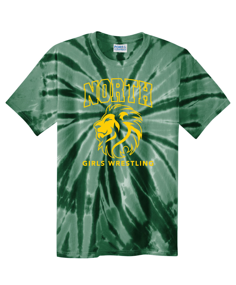 North Hunterdon H.S. Girls Wrestling - Adult Unisex Retro Tie-Dye Short Sleeve Tee