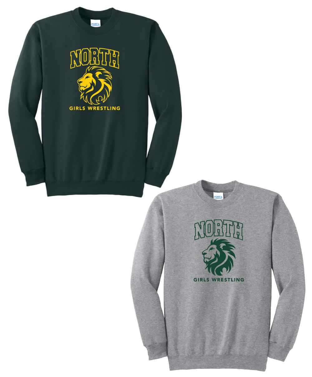 North Hunterdon H.S. Girls Wrestling - Youth/Adult Unisex Fleece Crewneck Sweatshirt