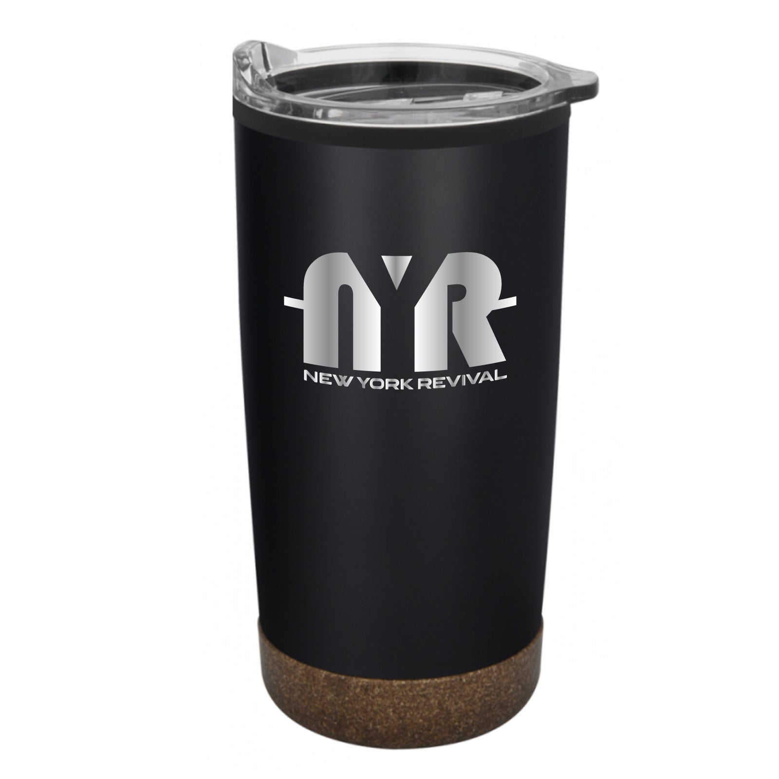 New York Revival - Laser-Engraved 20oz Stainless Tumbler w/Rubberized Cork Bottom