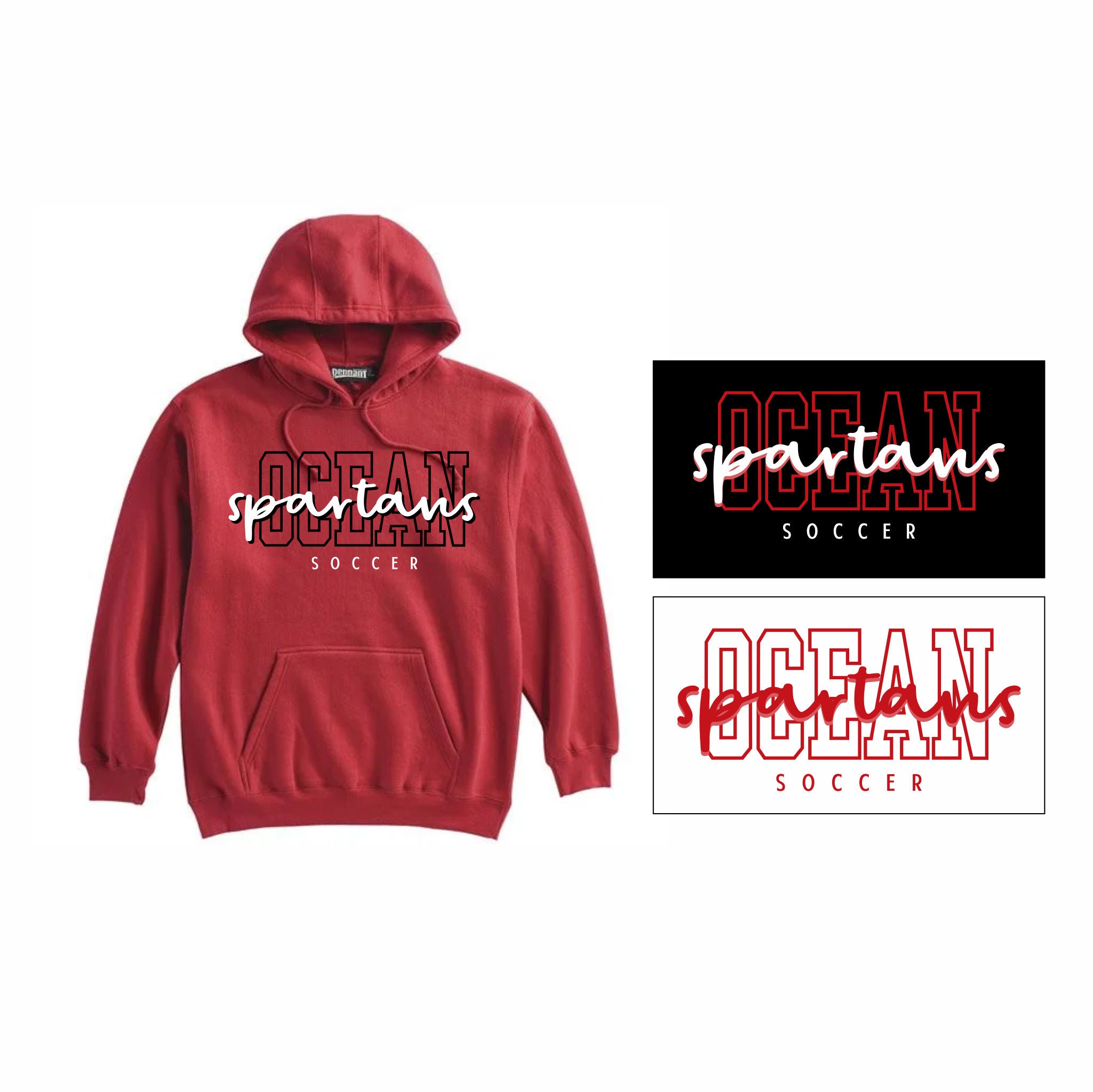 01. Ocean Boys Soccer - Hoodie (Script Spartans)