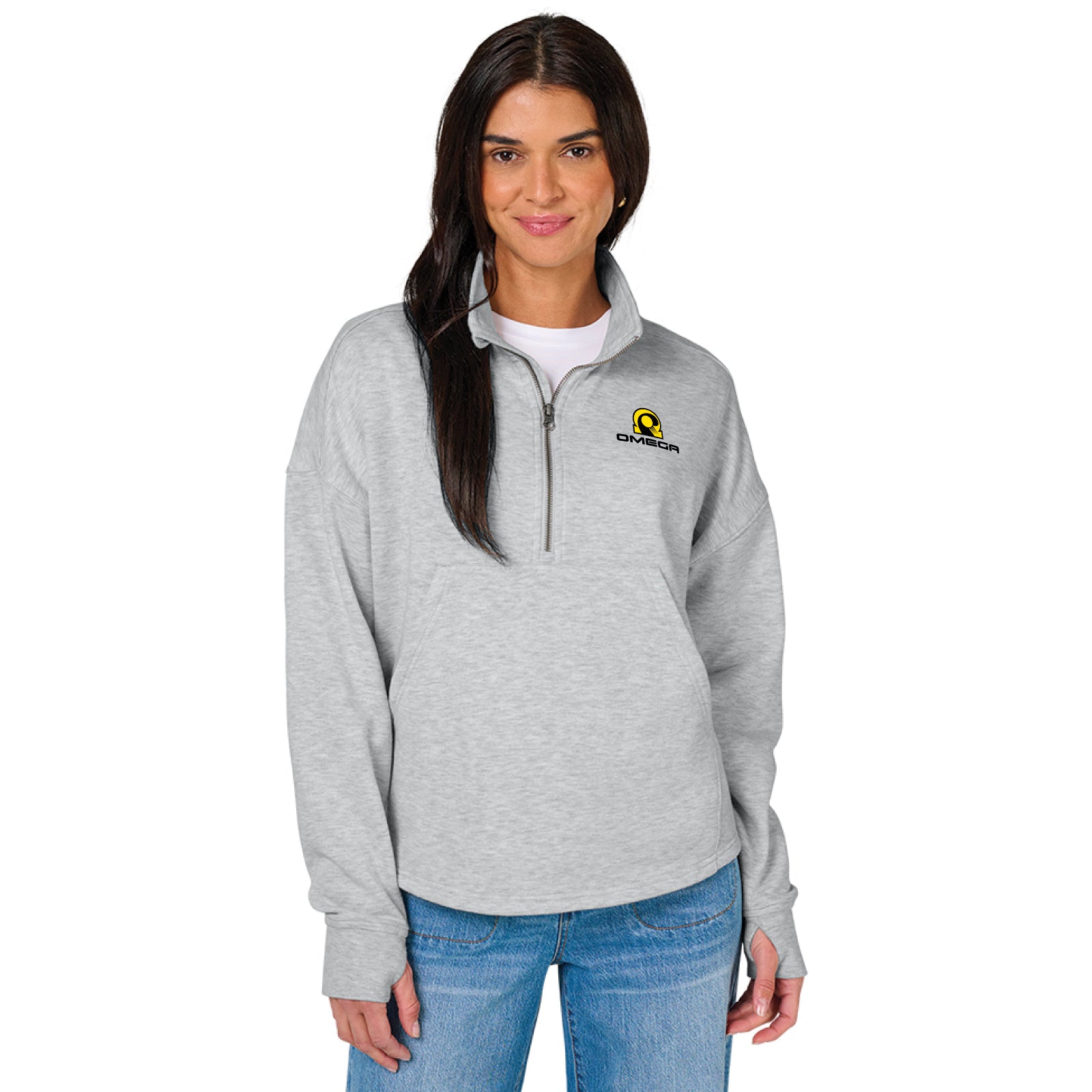 Omega Field Hockey - Charles River® Women's Willow Half-Zip Sweatshirt with Thumb Holes