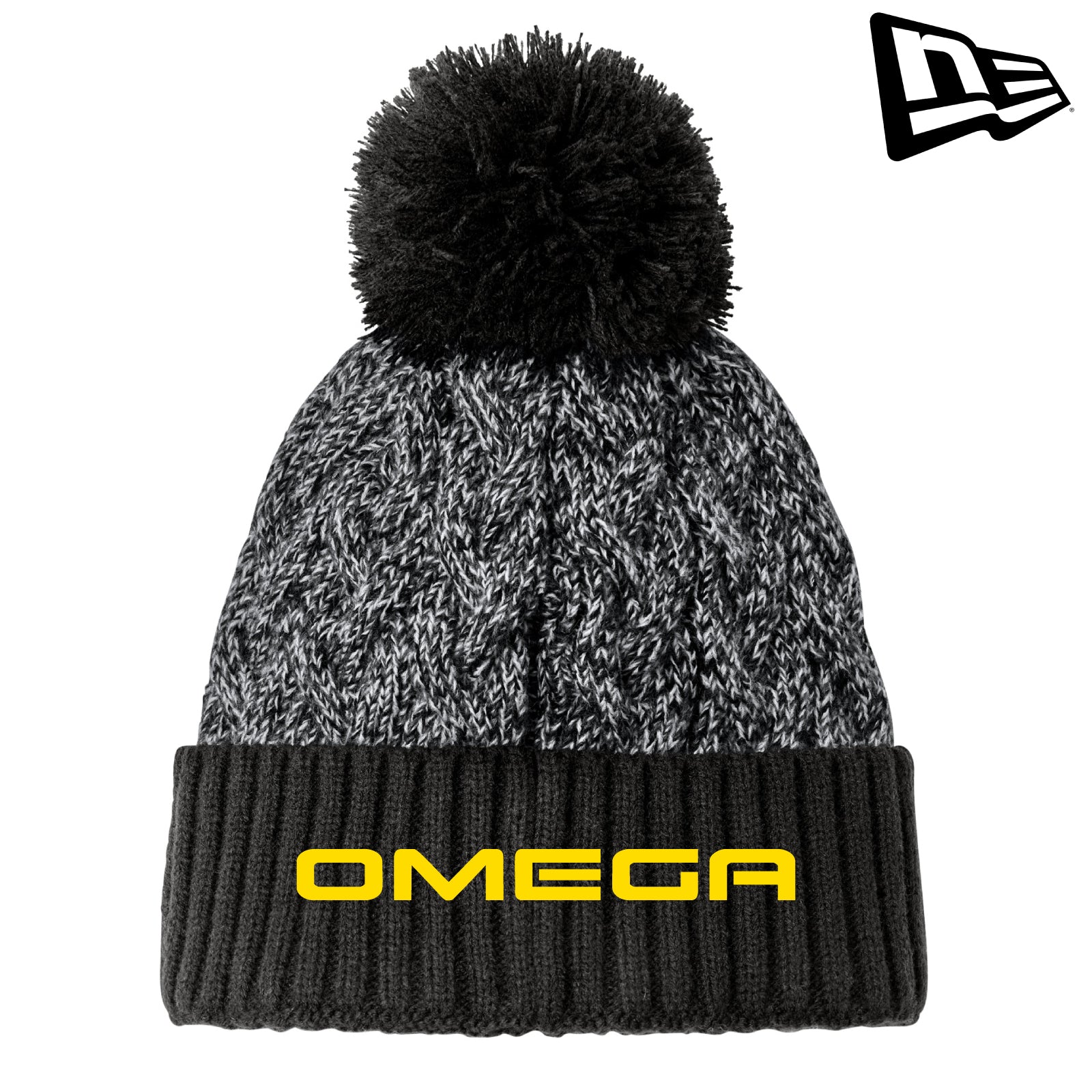Omega Field Hockey - Embroidered New Era® Marled Knit Pom Beanie
