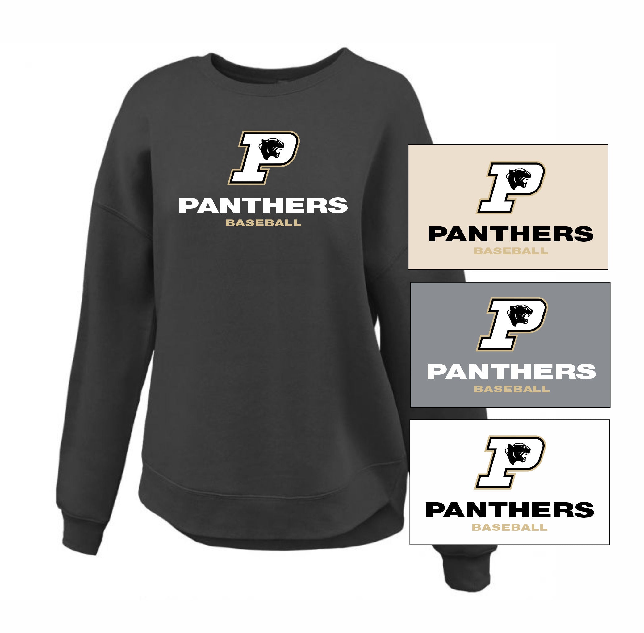07. Panthers Baseball - Ladies Crewneck