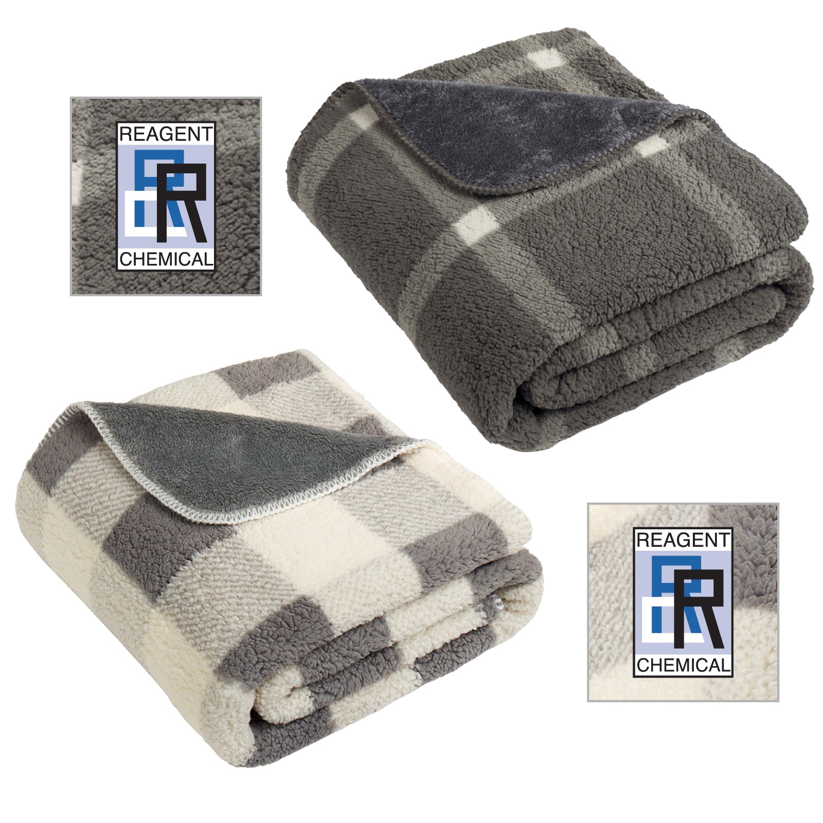 Reagent Chemical - Embroidered Double-Sided Sherpa/Plush Blanket