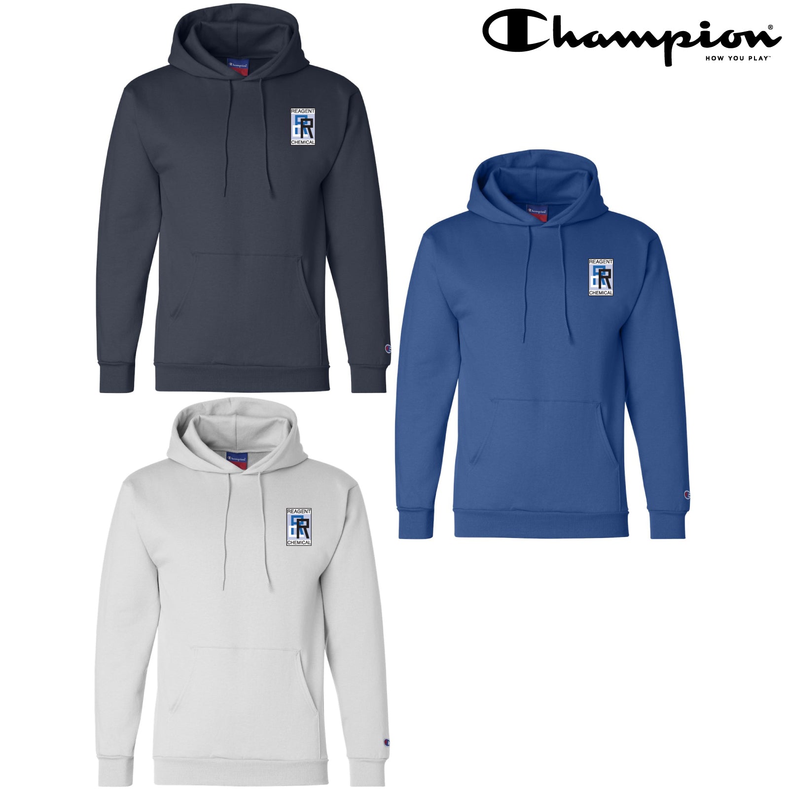 Reagent Chemical - Embroidered Champion® Adult Unisex Powerblend Hooded Sweatshirt