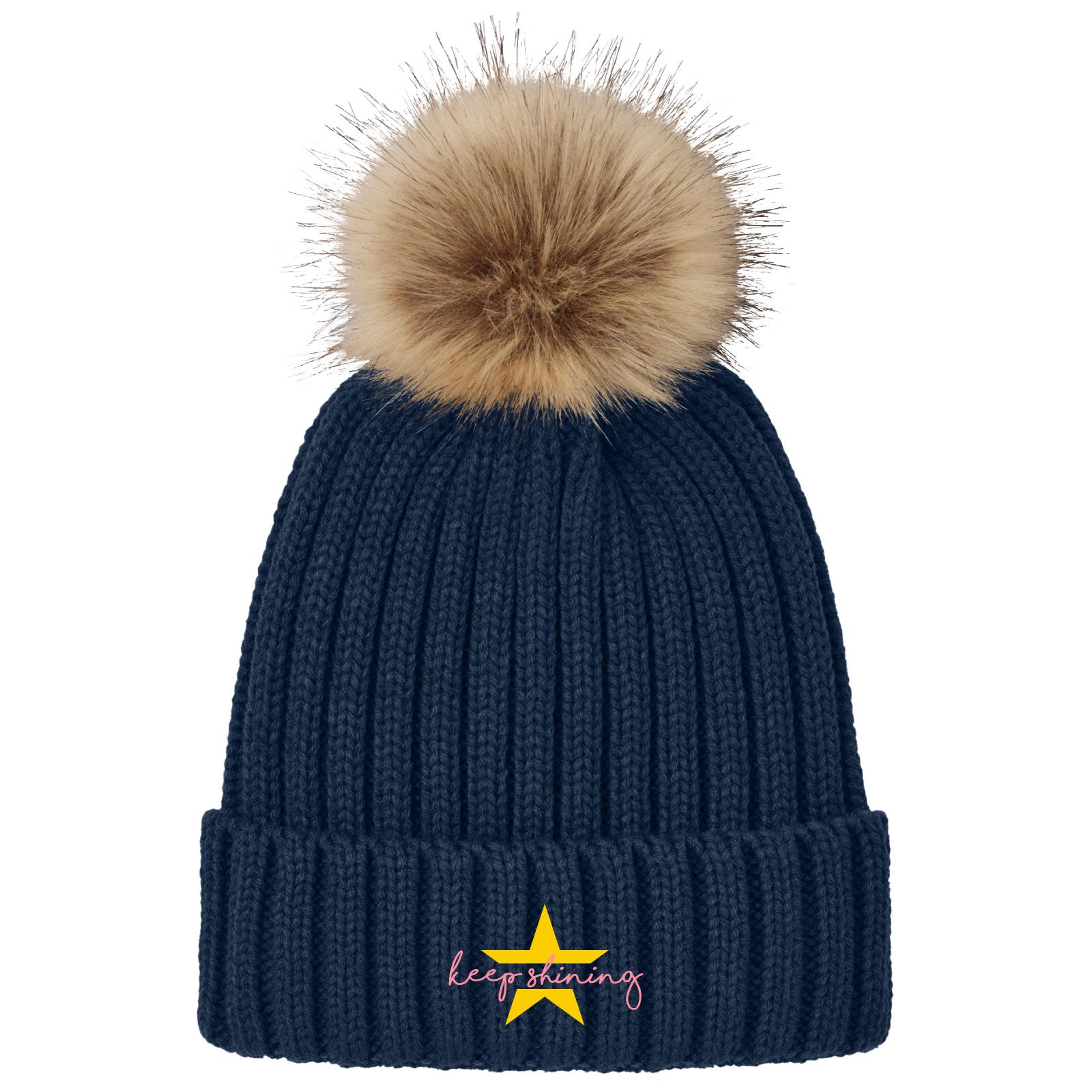 Sophia's Shining Light - Faux Fur Pom Beanie