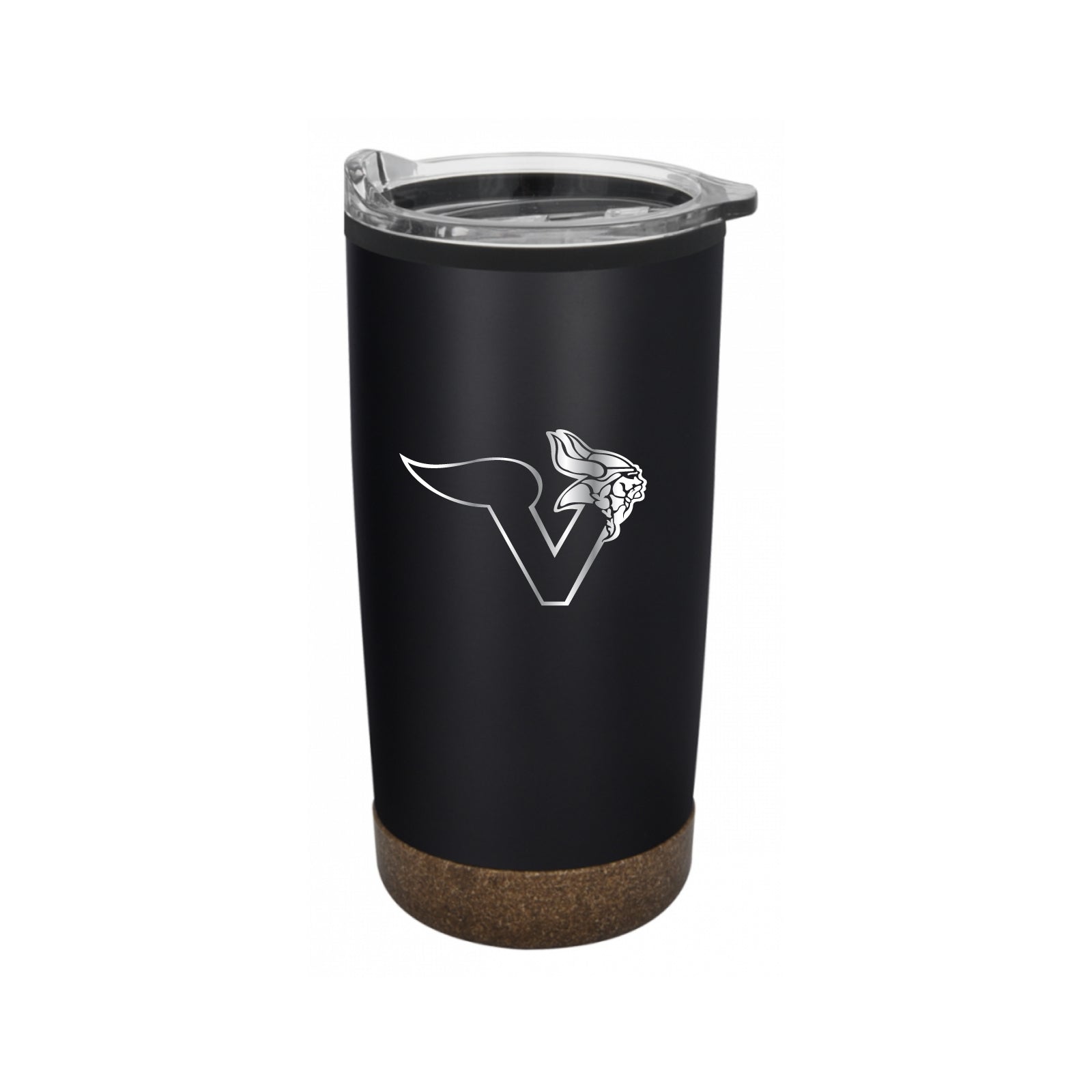 Voorhees H.S. - Laser-Engraved 20oz Stainless Steel Tumbler w/Rubberized Cork Bottom
