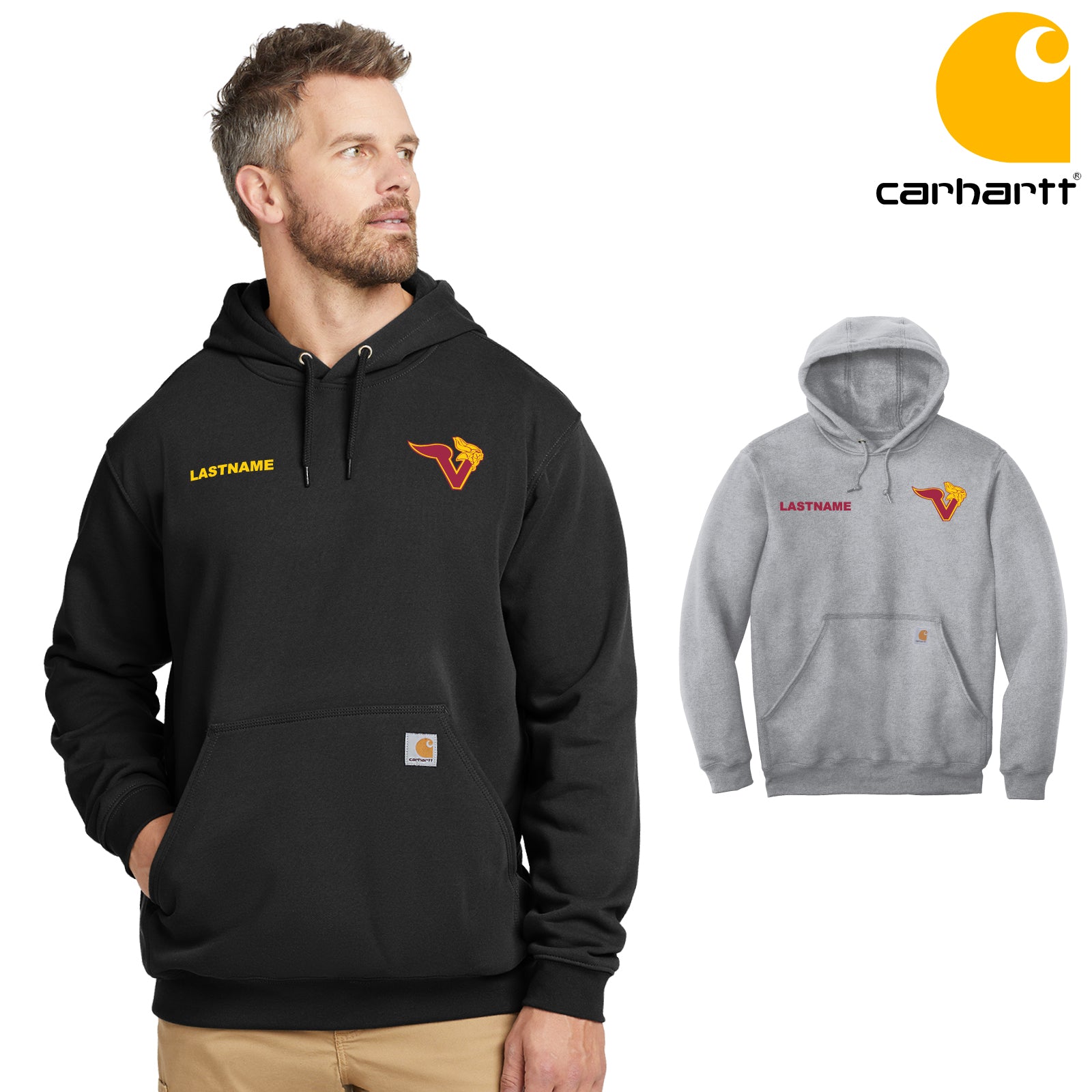 Voorhees H.S. - Embroidered Carhartt® Adult Unisex Midweight Hooded Sweatshirt