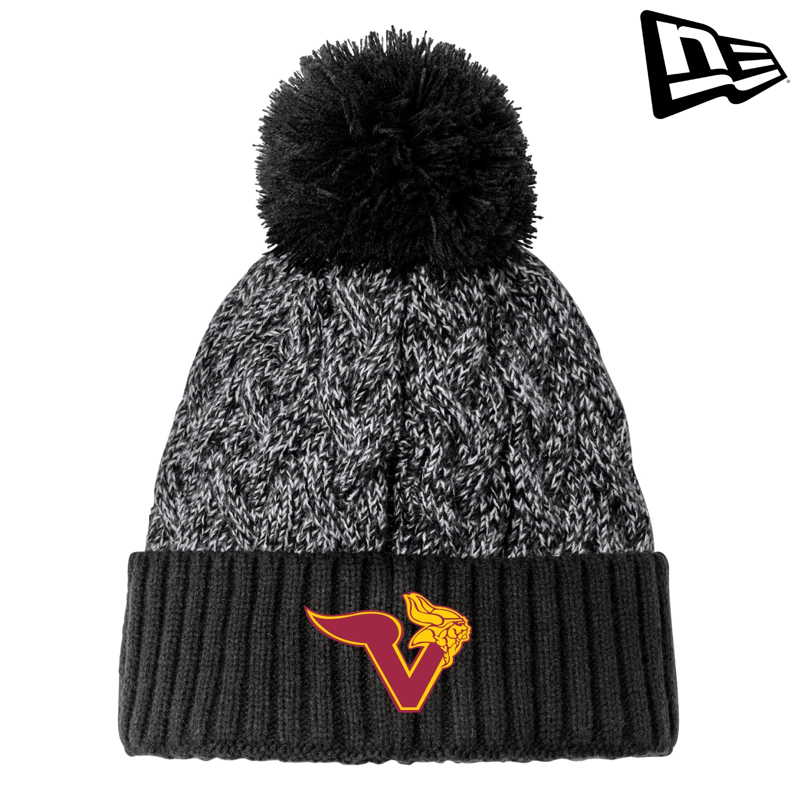 Voorhees H.S. - Embroidered New Era® Knit Pom Beanie