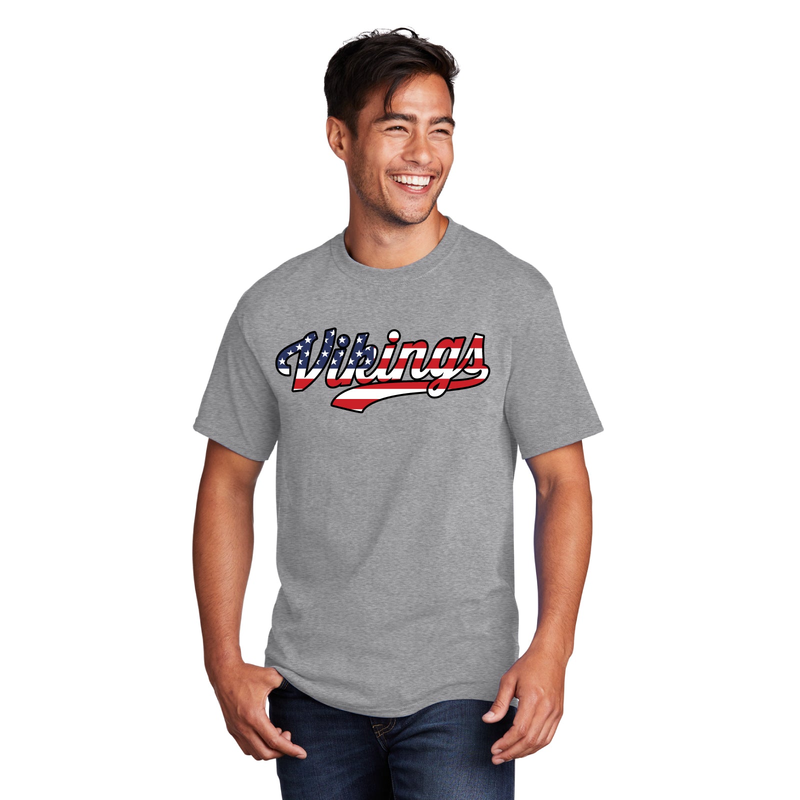 Voorhees H.S. - American Flag Men's/Women's Cotton Short Sleeve Tee
