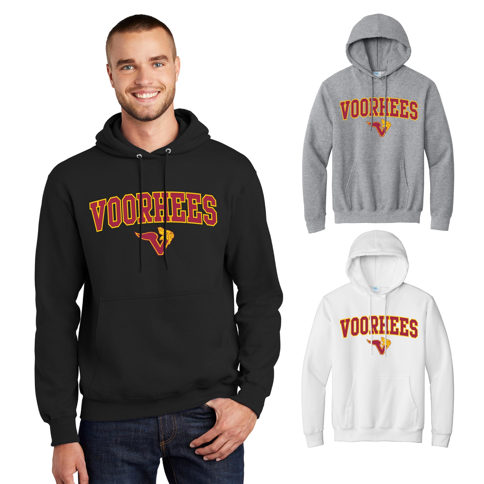 Voorhees H.S. - Adult Unisex Fleece Hooded Sweatshirt