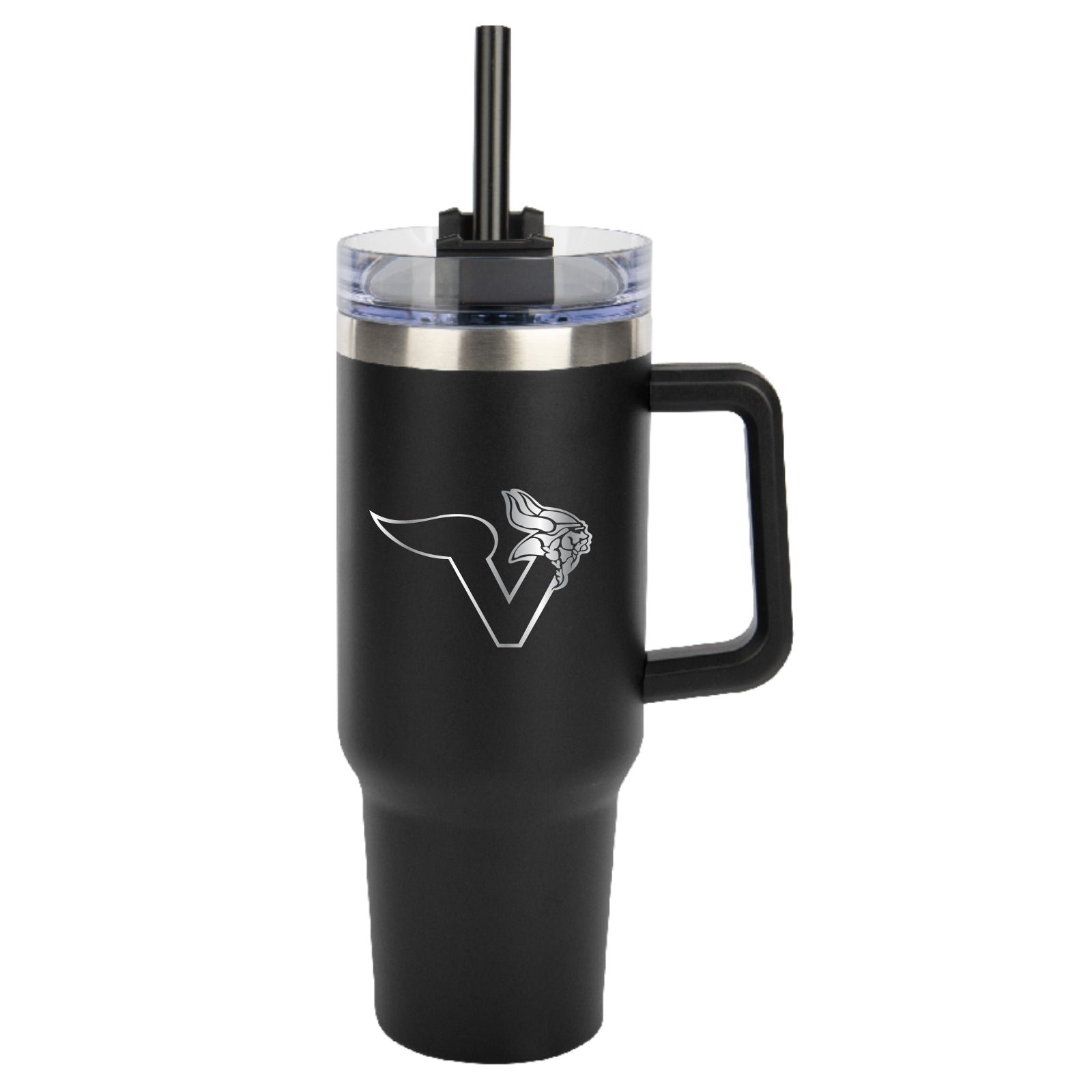 Voorhees H.S. Staff - 40oz. Laser-Engraved Stainless Steel Tumbler with Straw