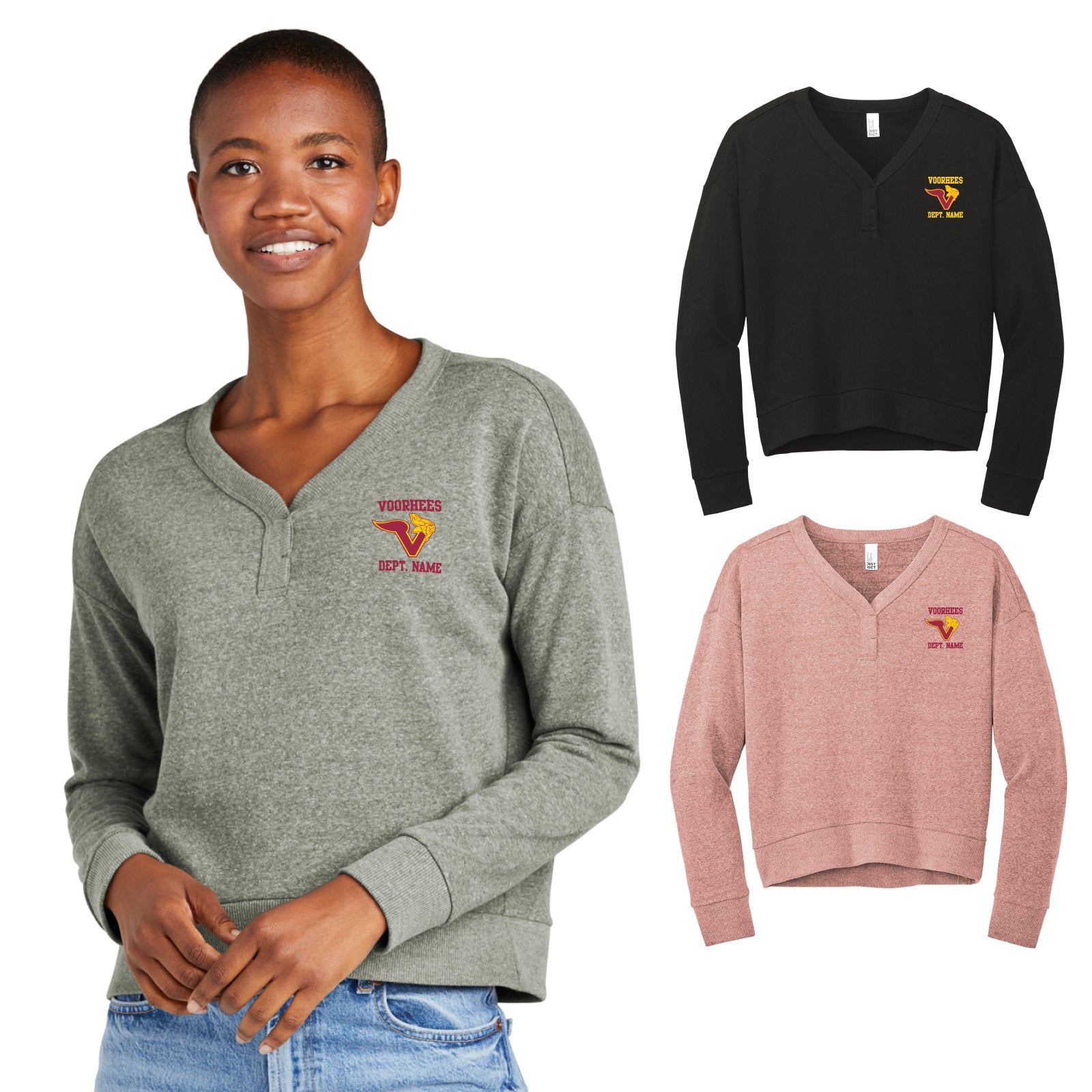 Voorhees H.S. Staff - Women’s Perfect Tri® Fleece V-Neck Sweatshirt