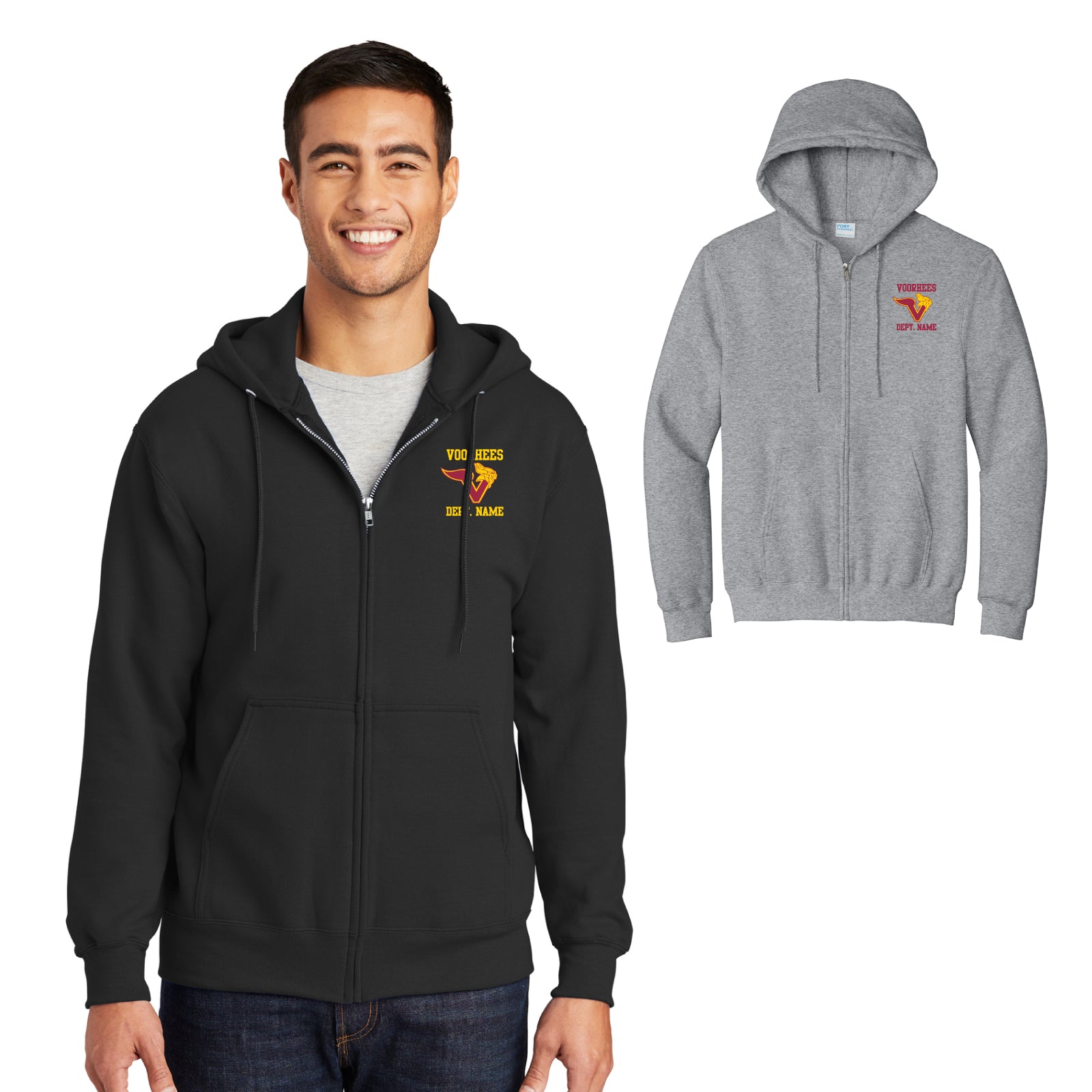 Voorhees H.S. Staff - Adult Unisex Fleece Full-Zip Hooded Sweatshirt
