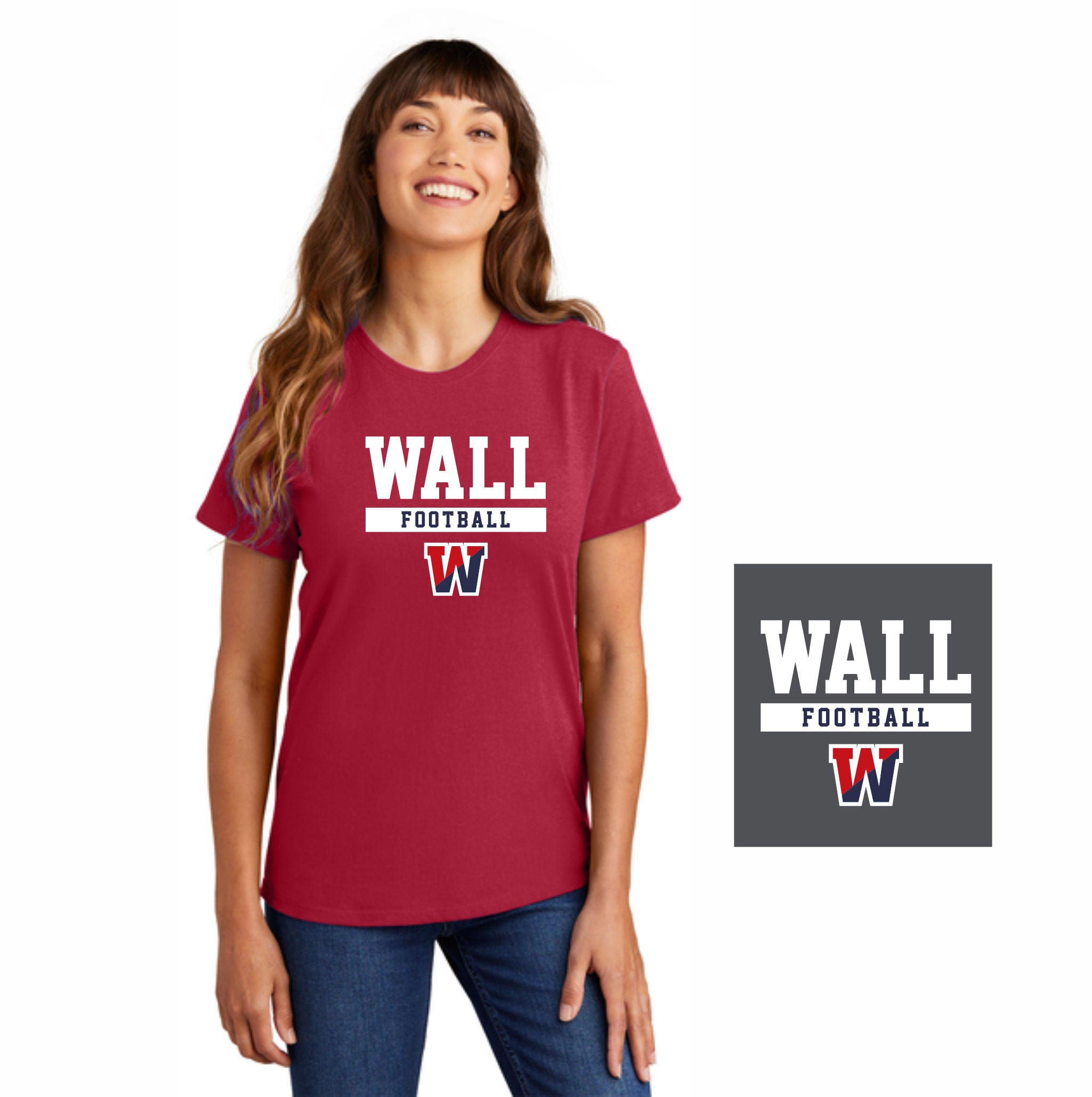 07. Wall HS Football - Ladies T-Shirt