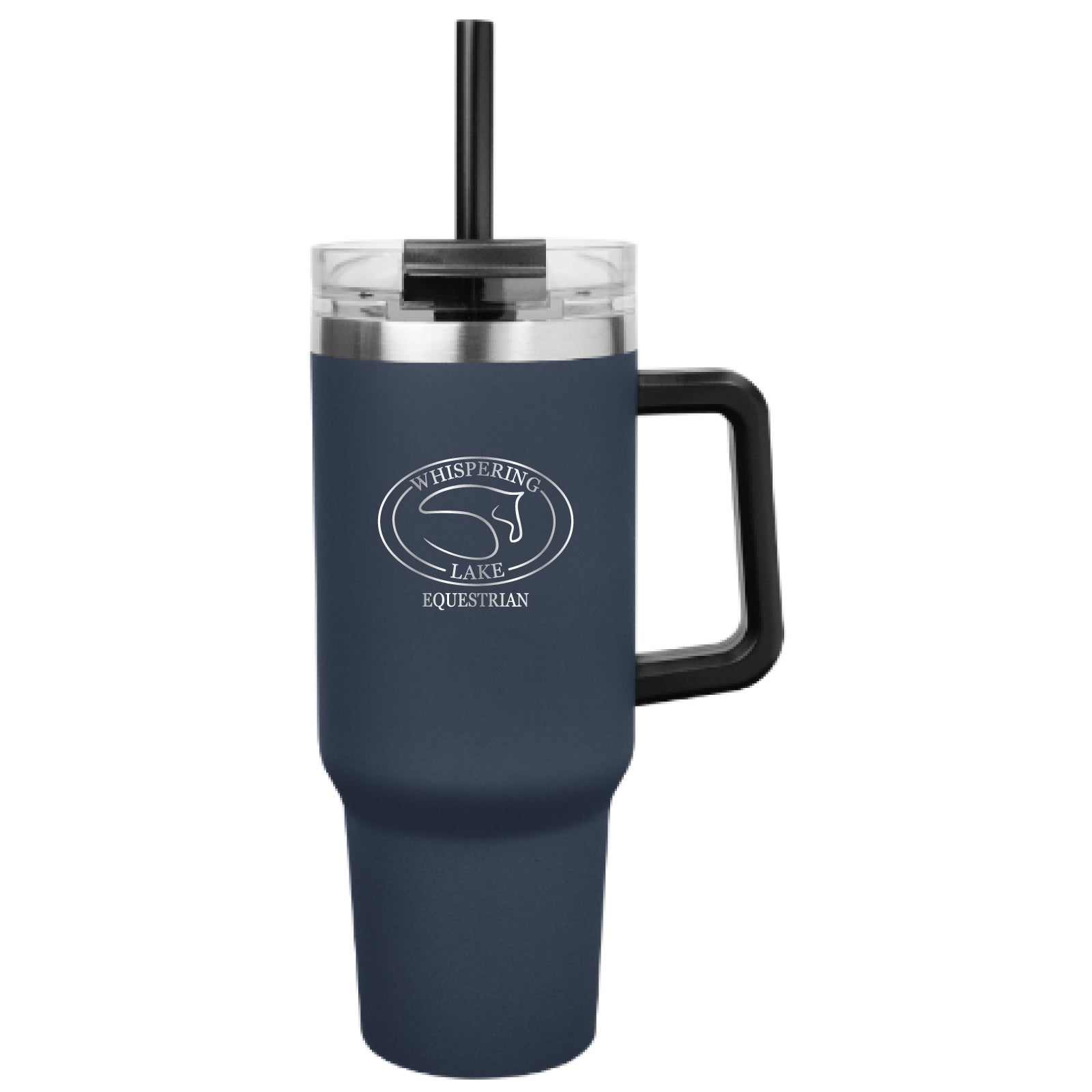 Whispering Lake Equestrian - 40oz. Laser-Engraved Stainless Steel Tumbler with Straw