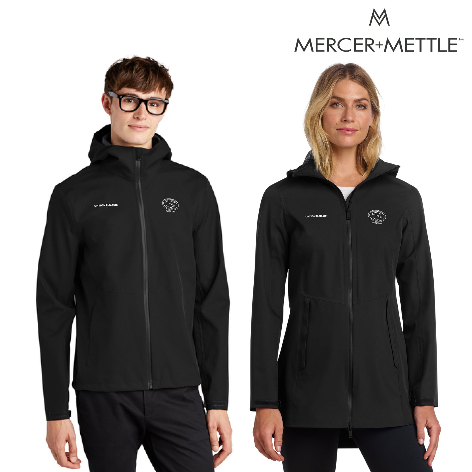 Whispering Lake Equestrian - Mercer+Mettle® Men's / Women's Waterproof Rain Shell Full-Zip Jacket