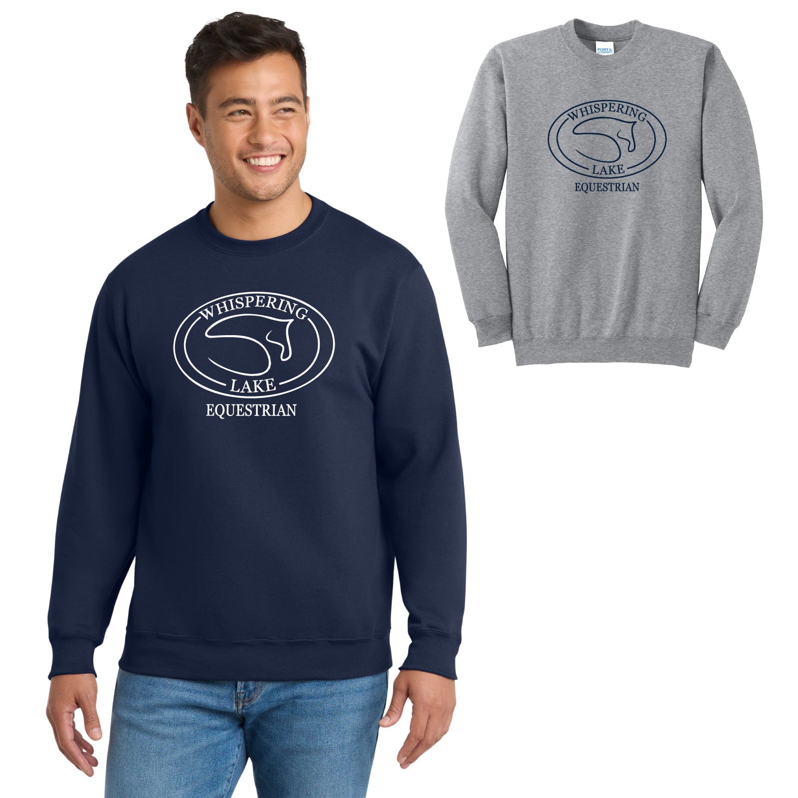 Whispering Lake Equestrian - Youth / Adult Unisex Fleece Crewneck Sweatshirt