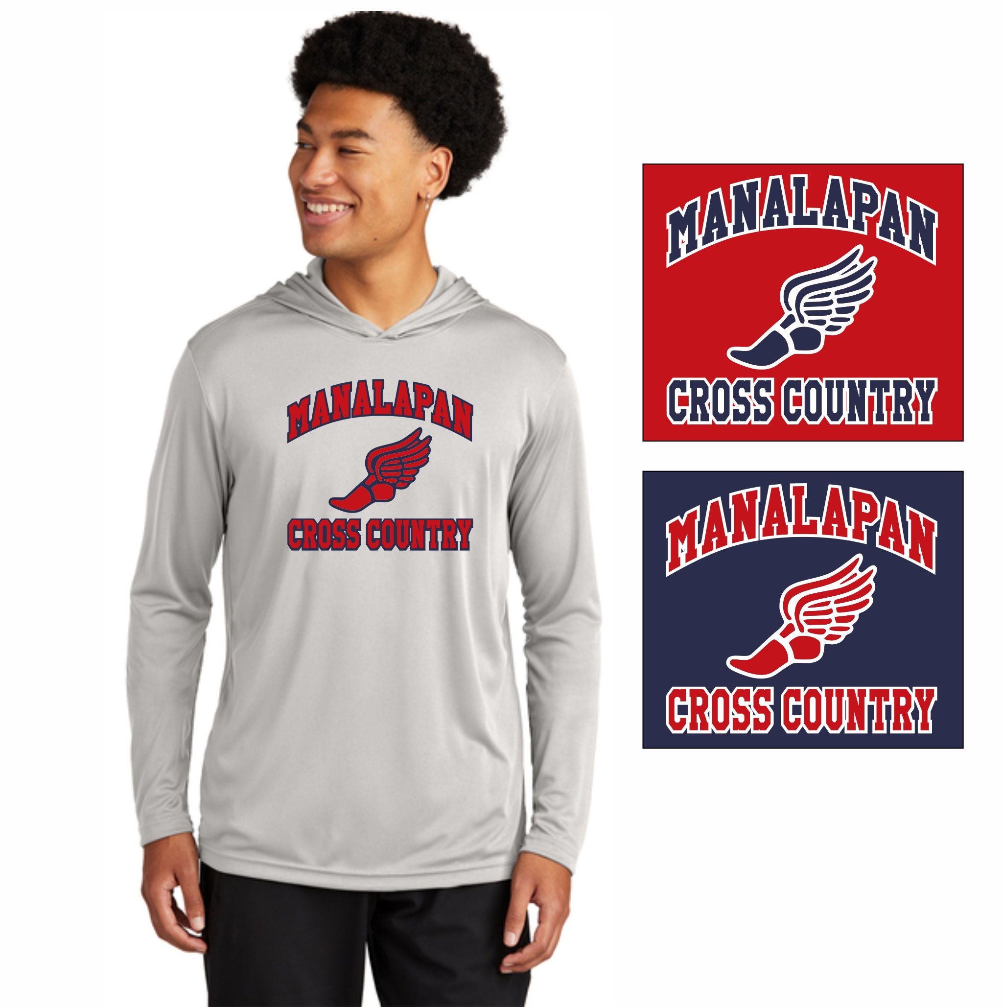 10. Manalapan XC - Long Sleeve Dri-Fit Hooded T-Shirt
