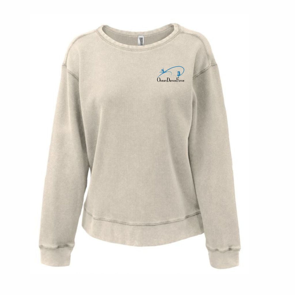 01. ODF - Ladies Waffle Crewneck